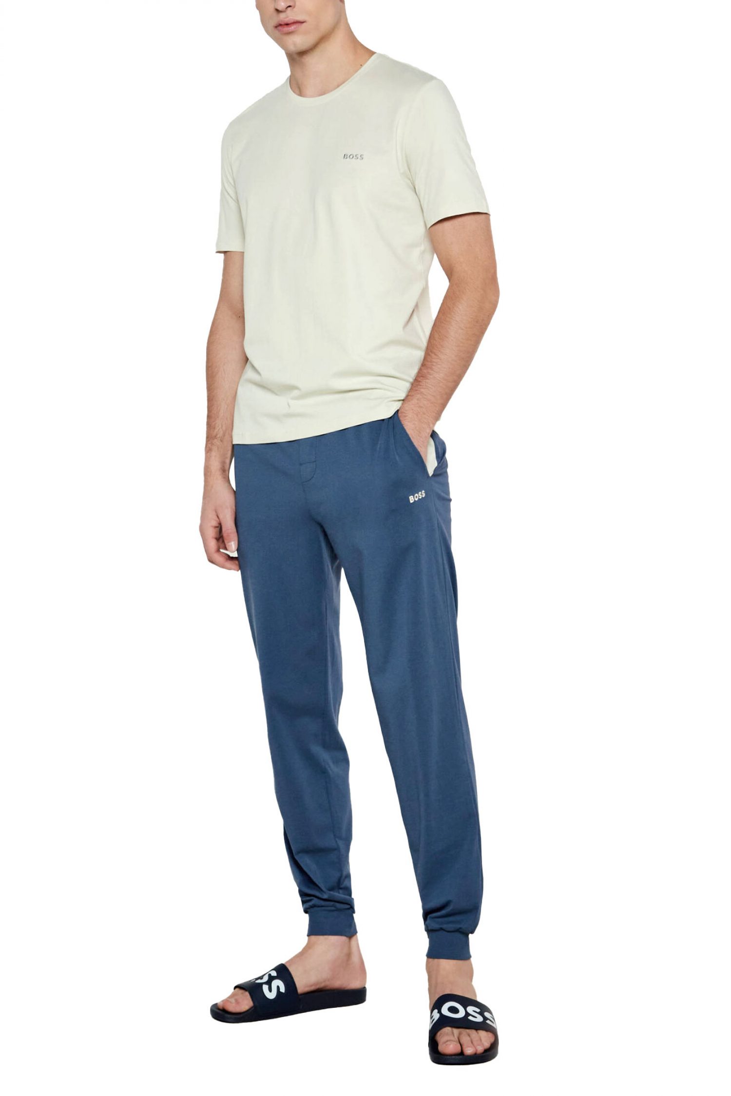BOSS HOMEWEAR ΠΑΝΤΕΛΟΝΙ ΦΟΡΜΑ MIX&MATCH PANTS ΡΑΦ ΜΠΛΕ