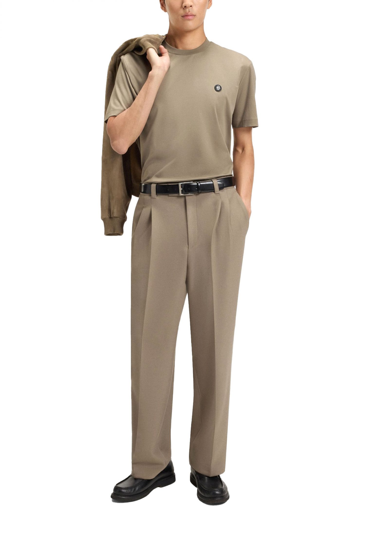 BOSS T-SHIRT C-TAUT 01 ΧΑΚΙ-ΓΚΡΙ