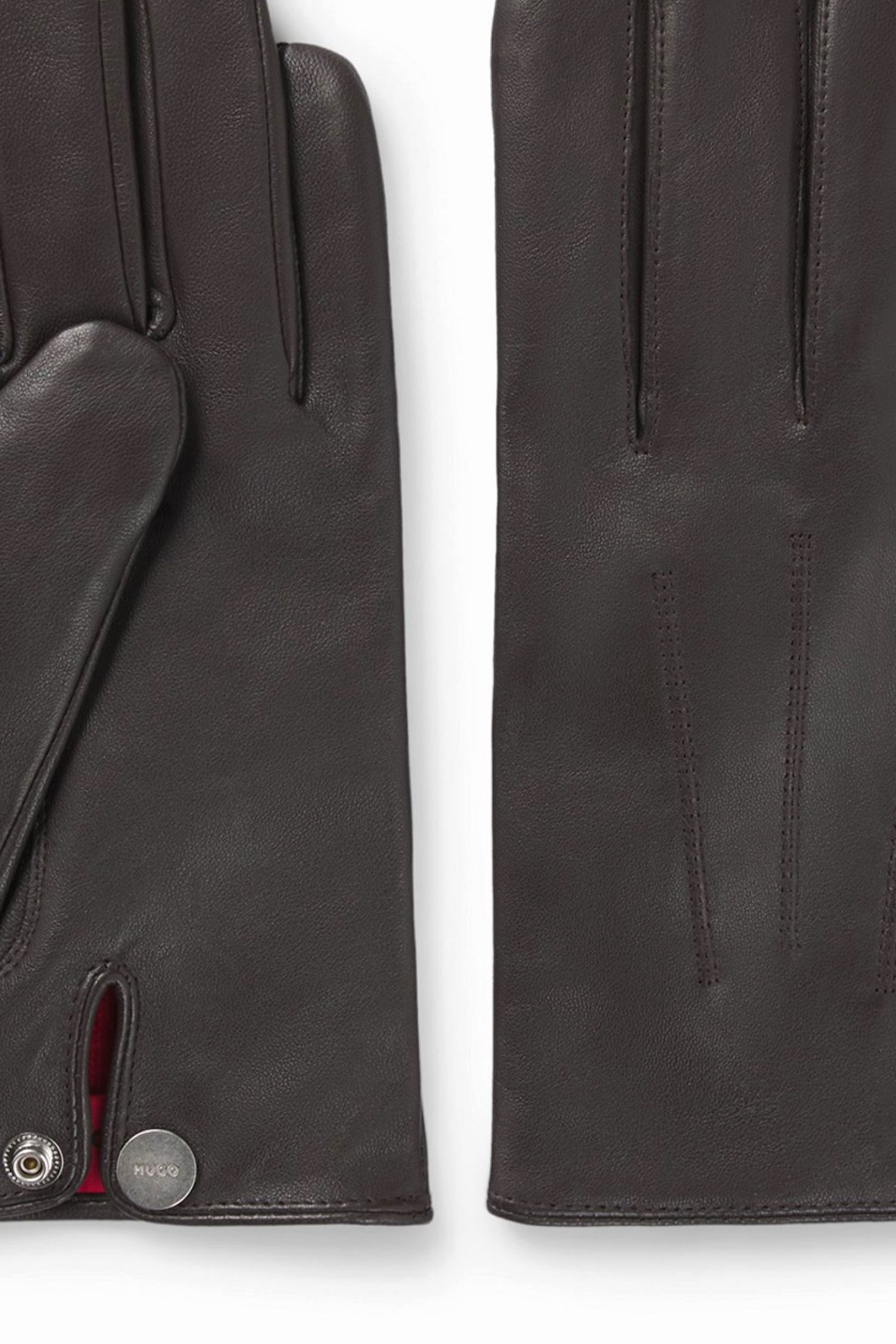 HUGO ΓΑΝΤΙΑ ΔΕΡΜΑ JAAN LOGO ΣΚΟΥΡΟ ΚΑΦΕ