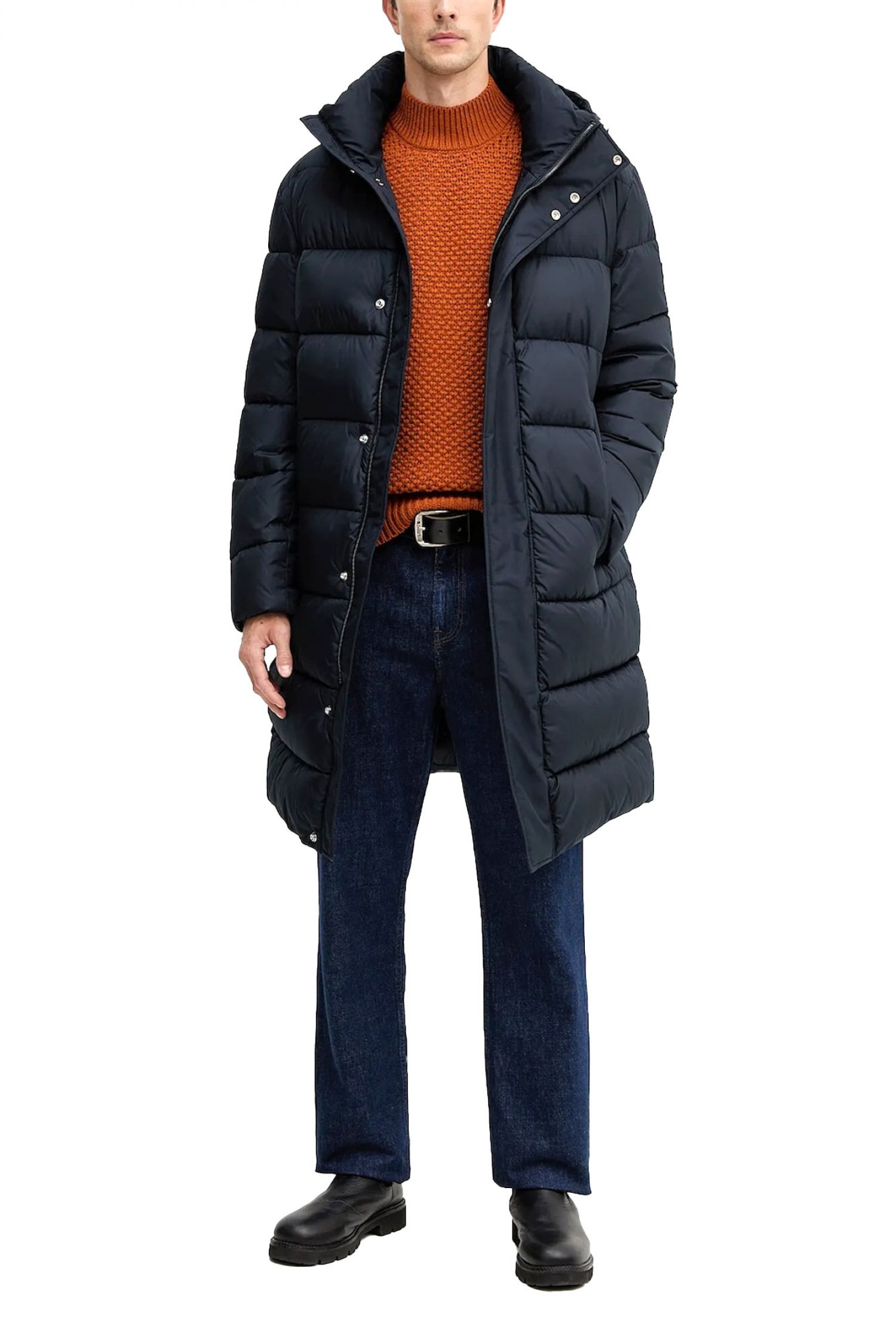 BOSS ΜΠΟΥΦΑΝ PUFFER H-CENUTO HOODIE ΜΠΛΕ