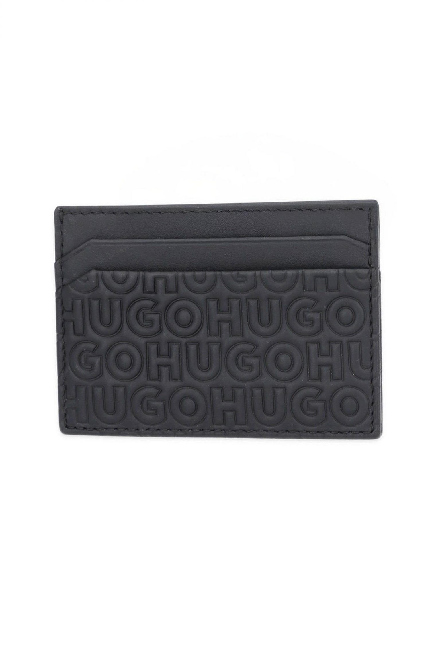 HUGO ΠΟΡΤΟΦΟΛΙ ETHON HI M_CARDCASE ALL OVER LOGO ΜΑΥΡΟ