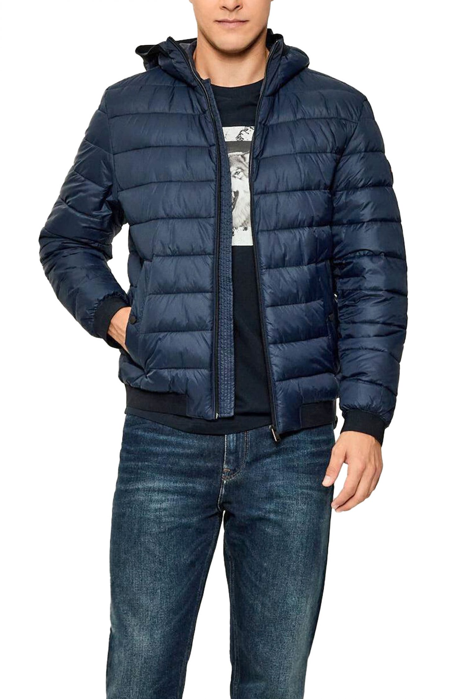 BOSS CASUAL ΜΠΟΥΦΑΝ PUFFER ΚΟΥΚΟΥΛΑ ODENIS ΜΠΛΕ