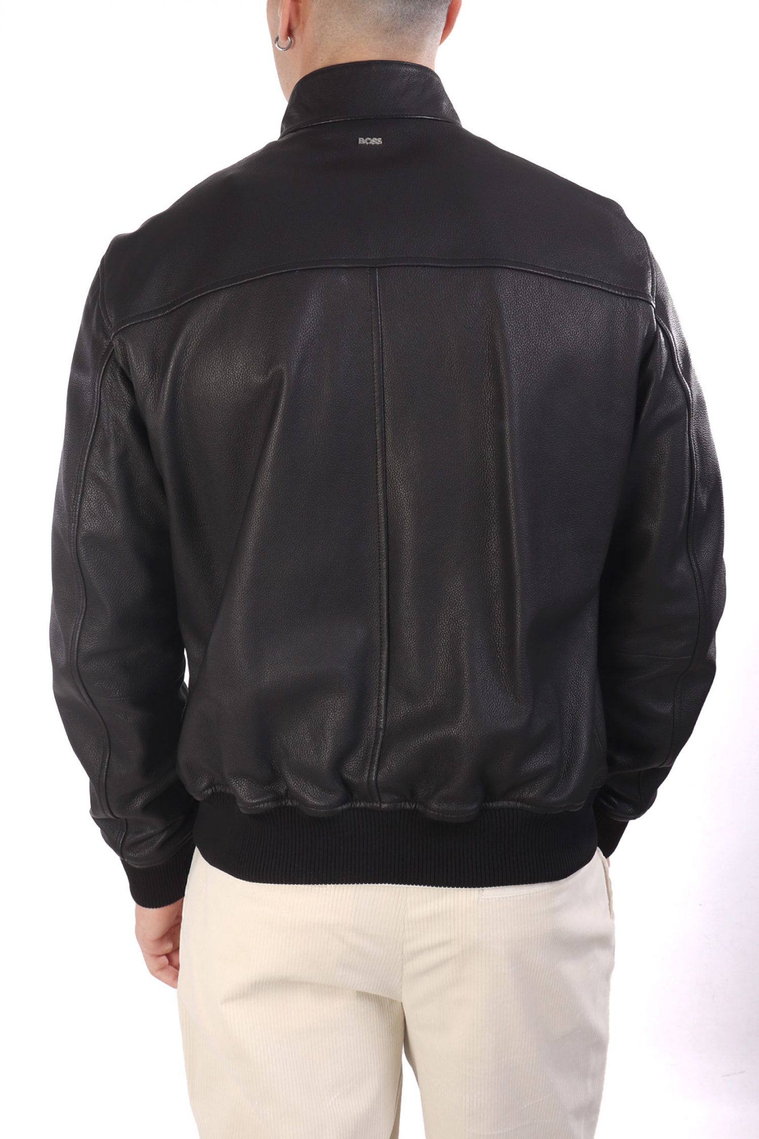 BOSS ΜΠΟΥΦΑΝ ΔΕΡΜΑ BOMBER H-MOINER ΜΑΥΡΟ φωτογραφία