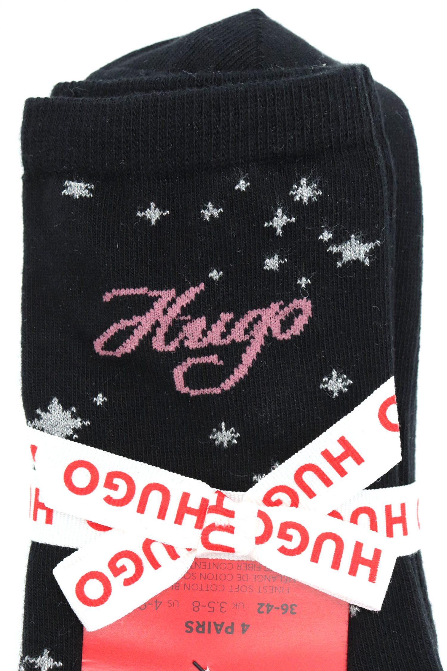 HUGO ΚΑΛΤΣΕΣ 4P QSGIFT SET CC W LOGO ΜΑΥΡΟ-ΡΟΖ-ΛΕΥΚΟ φωτογραφία