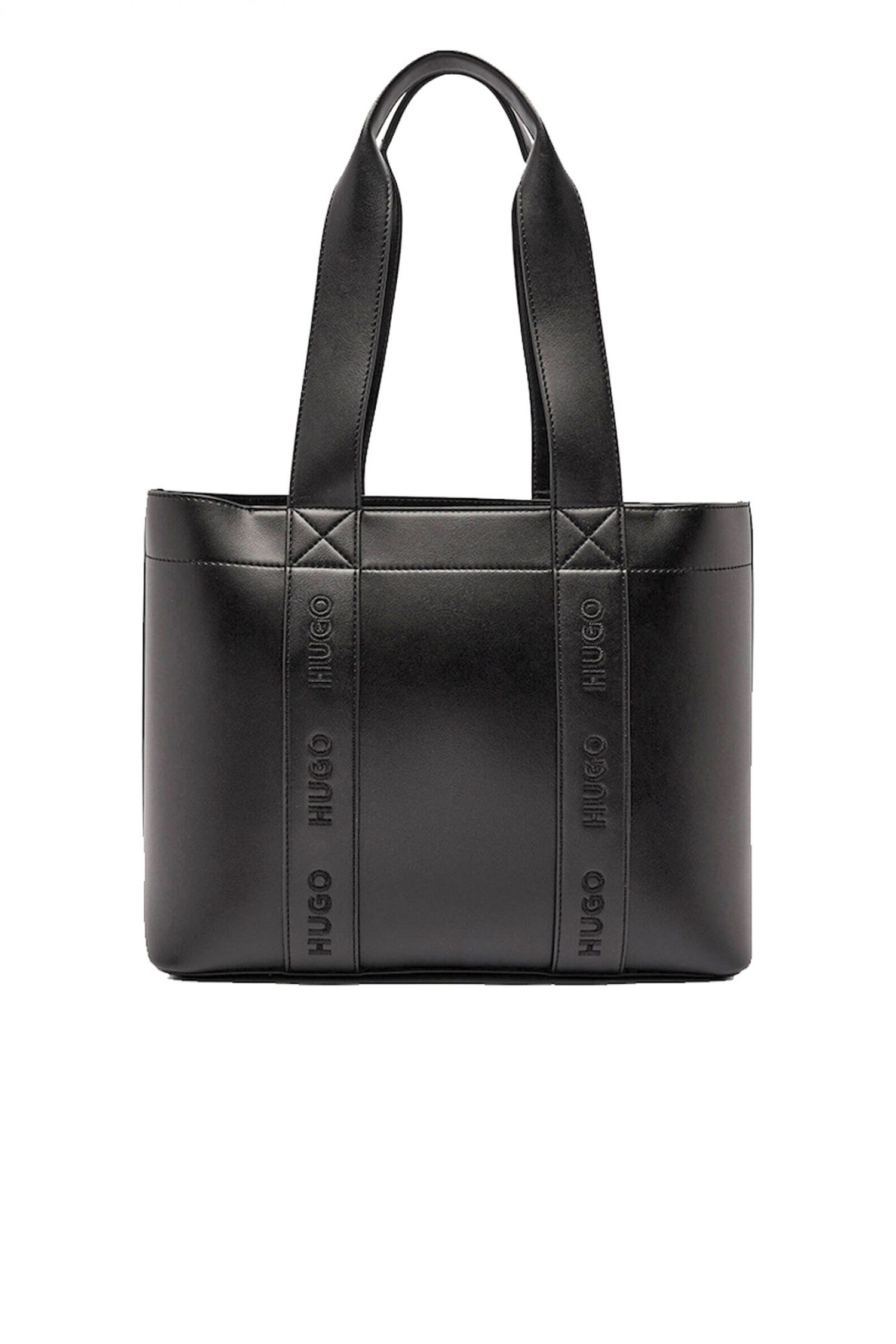 HUGO ΤΣΑΝΤΑ ΩΜΟΥ BECKY UP_TOTE MEDIUM LOGO ΜΑΥΡΟ