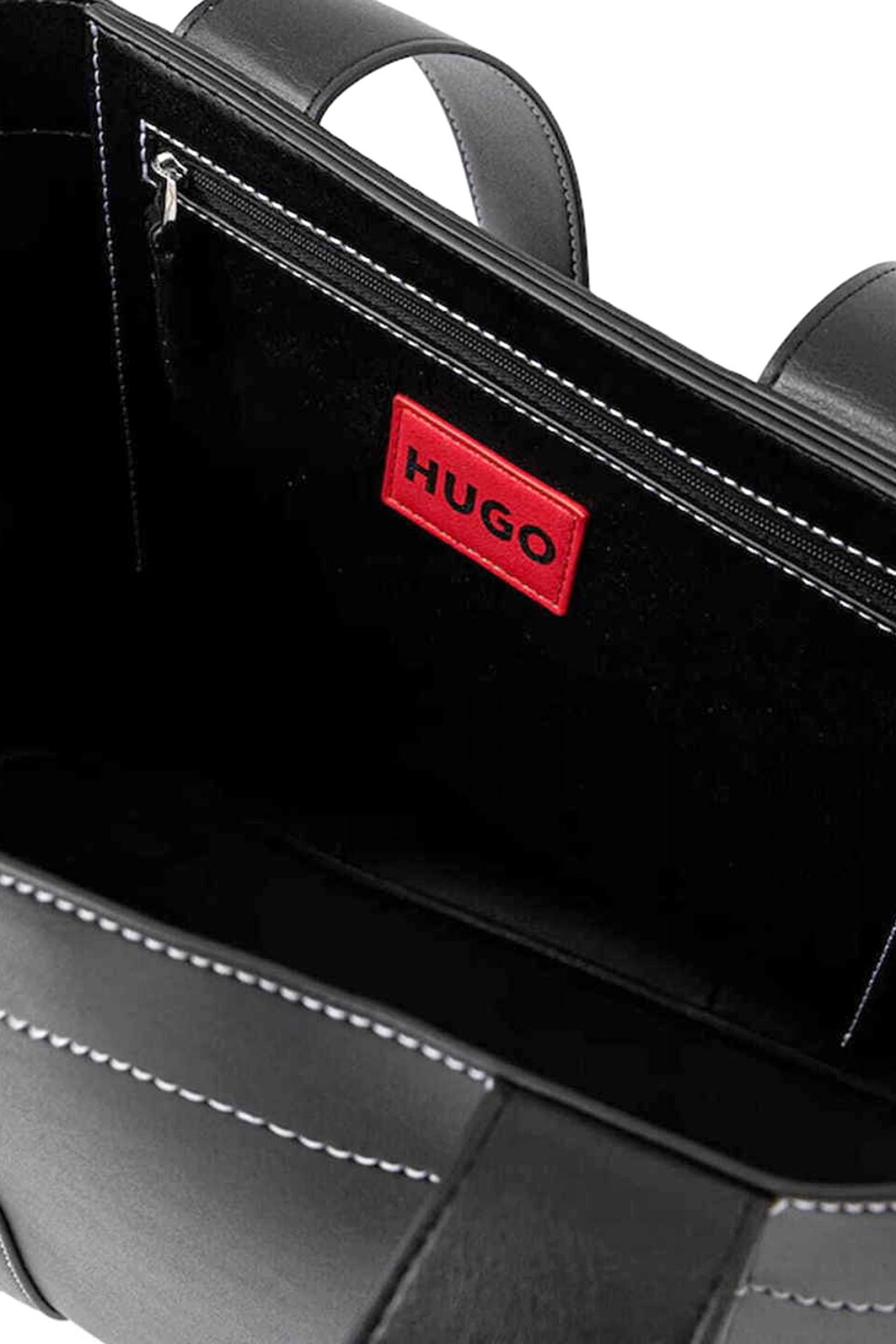 HUGO ΤΣΑΝΤΑ ΩΜΟΥ BECKY UP_TOTE MEDIUM LOGO ΜΑΥΡΟ