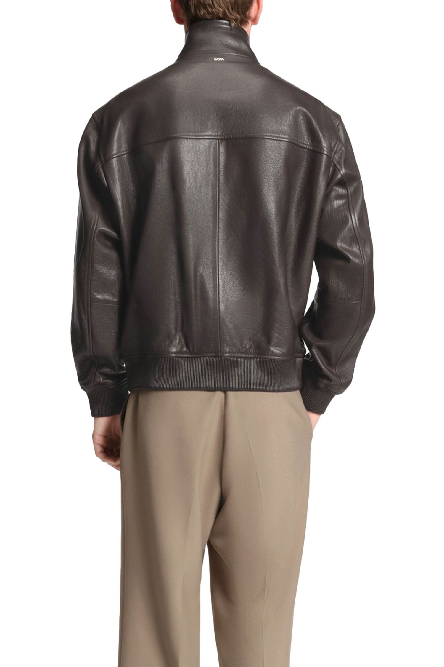 BOSS ΜΠΟΥΦΑΝ ΔΕΡΜΑ BOMBER C-MANDER ΚΑΦΕ φωτογραφία