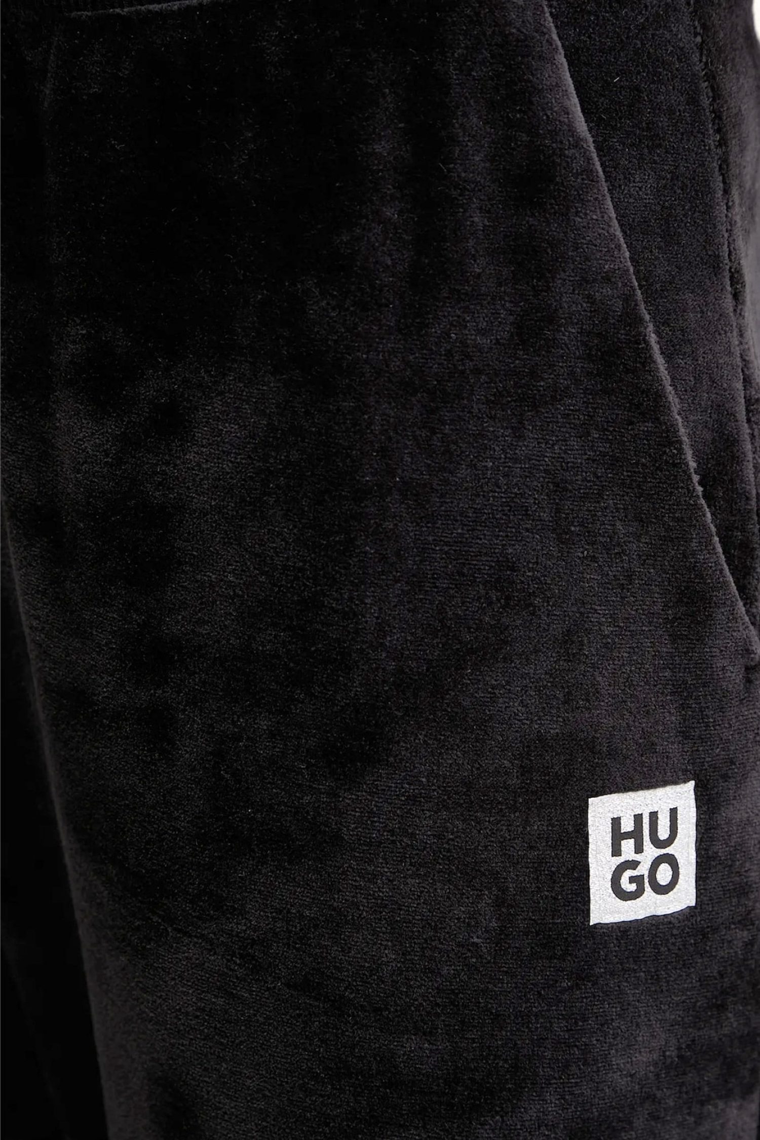 HUGO ΠΑΝΤΕΛΟΝΙ ΦΟΡΜΑ VELVET LONG PANT LOGO ΜΑΥΡΟ φωτογραφία
