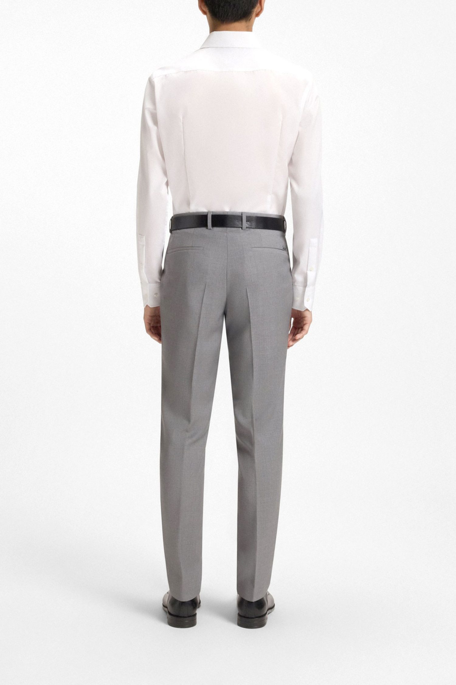 BOSS ONE ΠΟΥΚΑΜΙΣΟ ΜΙΚΡΟΣΧΕΔΙΟ SLIM FIT H-HANK-SPR-B1-C1-253 ΛΕΥΚΟ