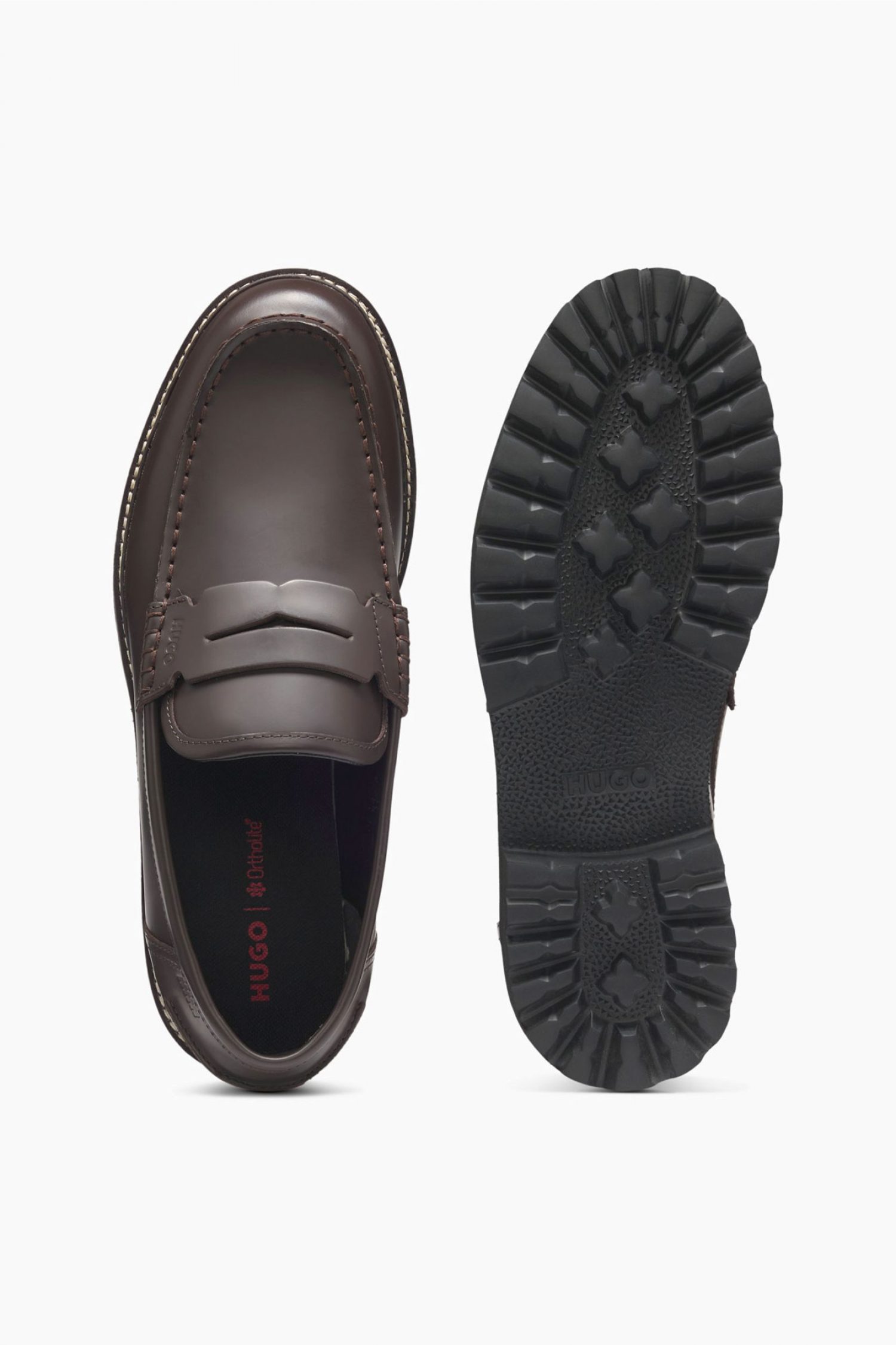 HUGO ΠΑΠΟΥΤΣΙΑ LOAFERS DRAVEN_LOAF_BO ΚΑΦΕ