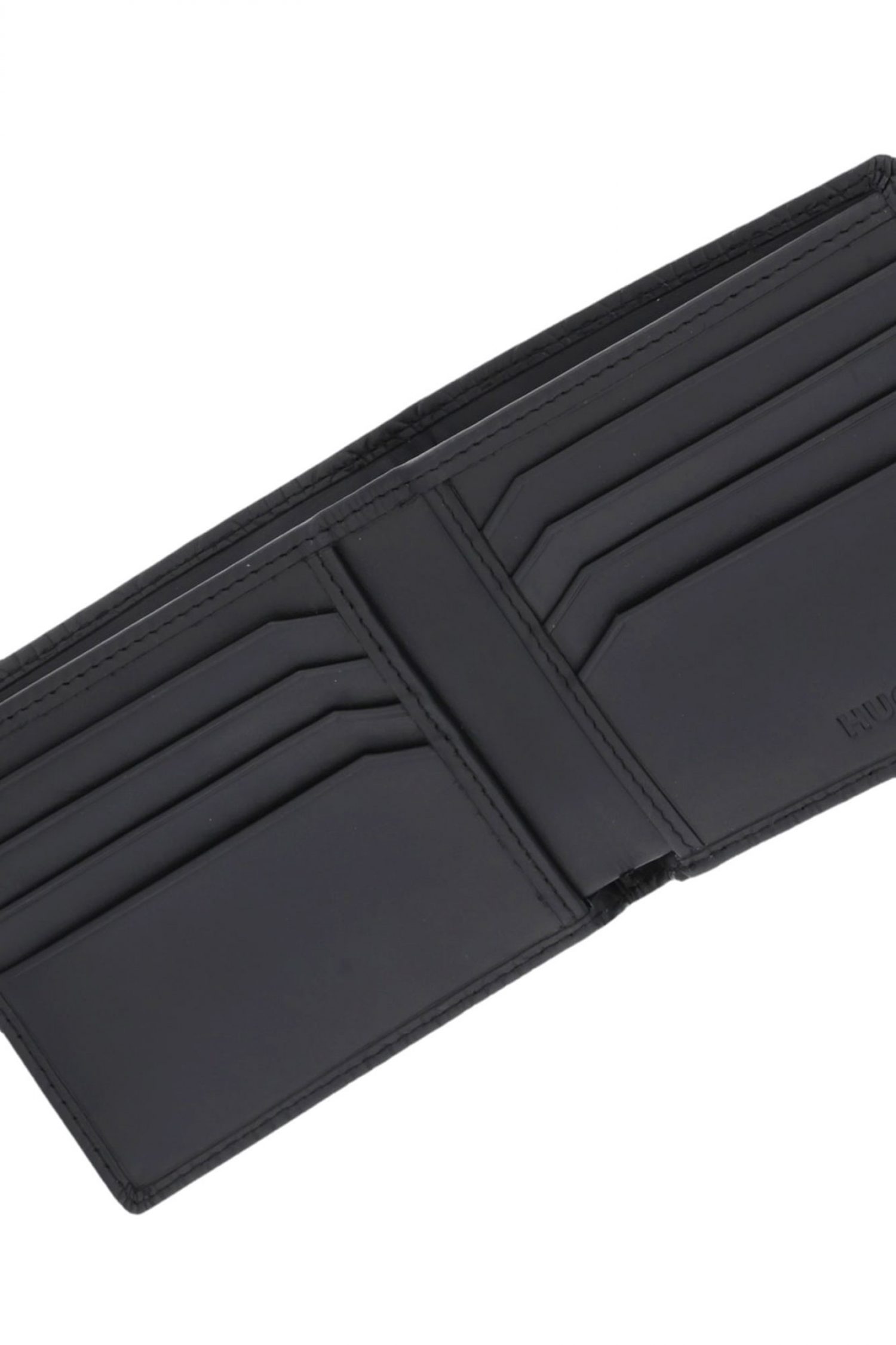 HUGO ΠΟΡΤΟΦΟΛΙ ETHON HI_M_8CC ALL OVER LOGO ΜΑΥΡΟ