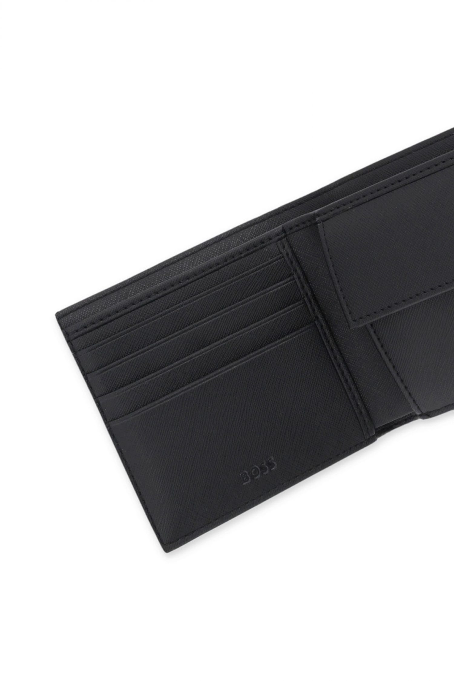 BOSS ΠΟΡΤΟΦΟΛΙ ZAIR MN 4CC COIN ALL OVER LOGO ΜΑΥΡΟ-ΓΚΡΙ φωτογραφία