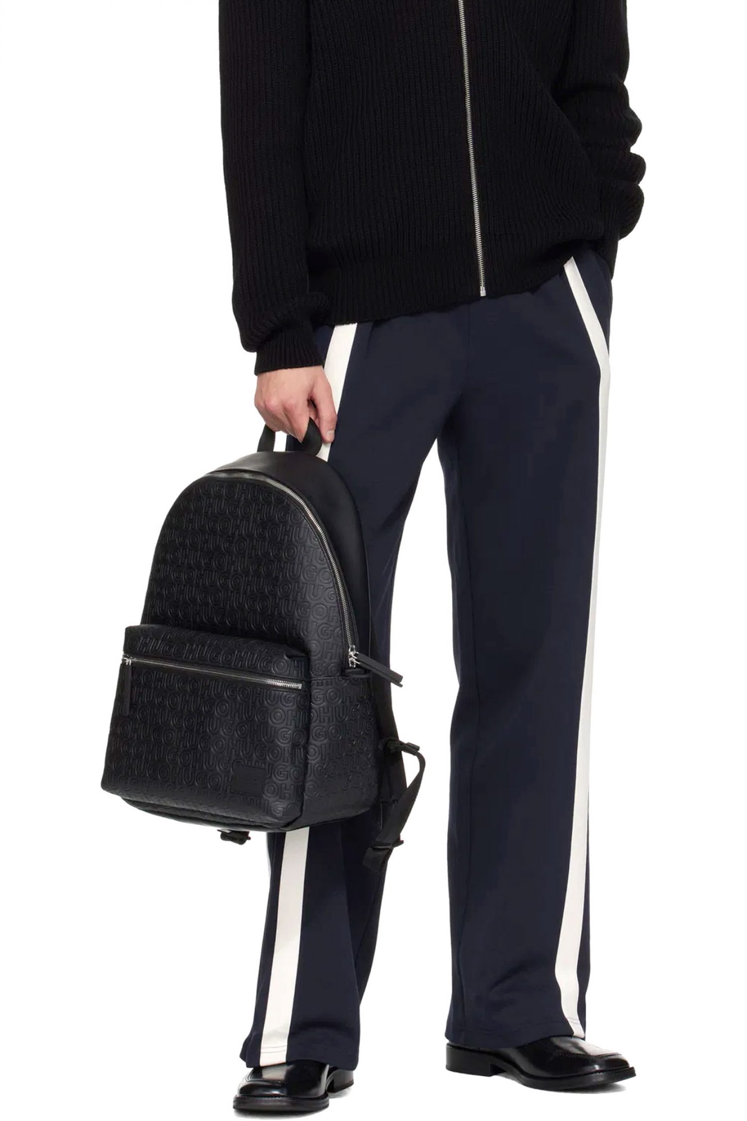 HUGO ΤΣΑΝΤΑ BACKPACK ETHON2.0HI_MN_BACKP. ALL OVER LOGO ΜΑΥΡΟ φωτογραφία