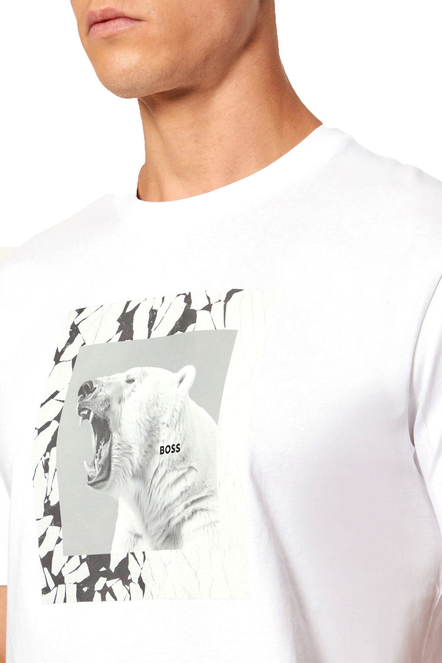 BOSS CASUAL T-SHIRT TE_LUPO ΛΕΥΚΟ