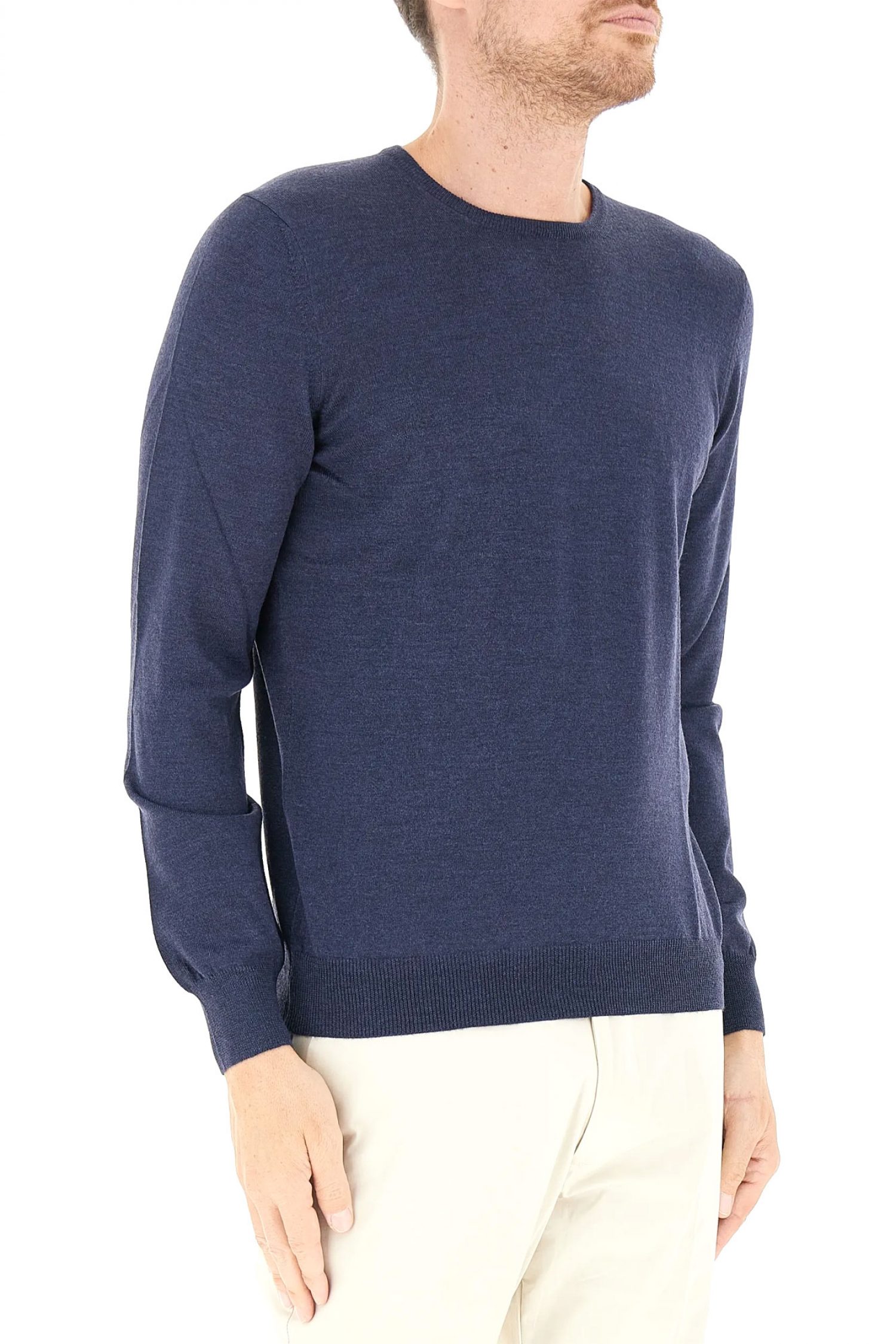 GRAN SASSO ΠΛΕΚΤΟ CREW NECK ΜΠΛΕ φωτογραφία