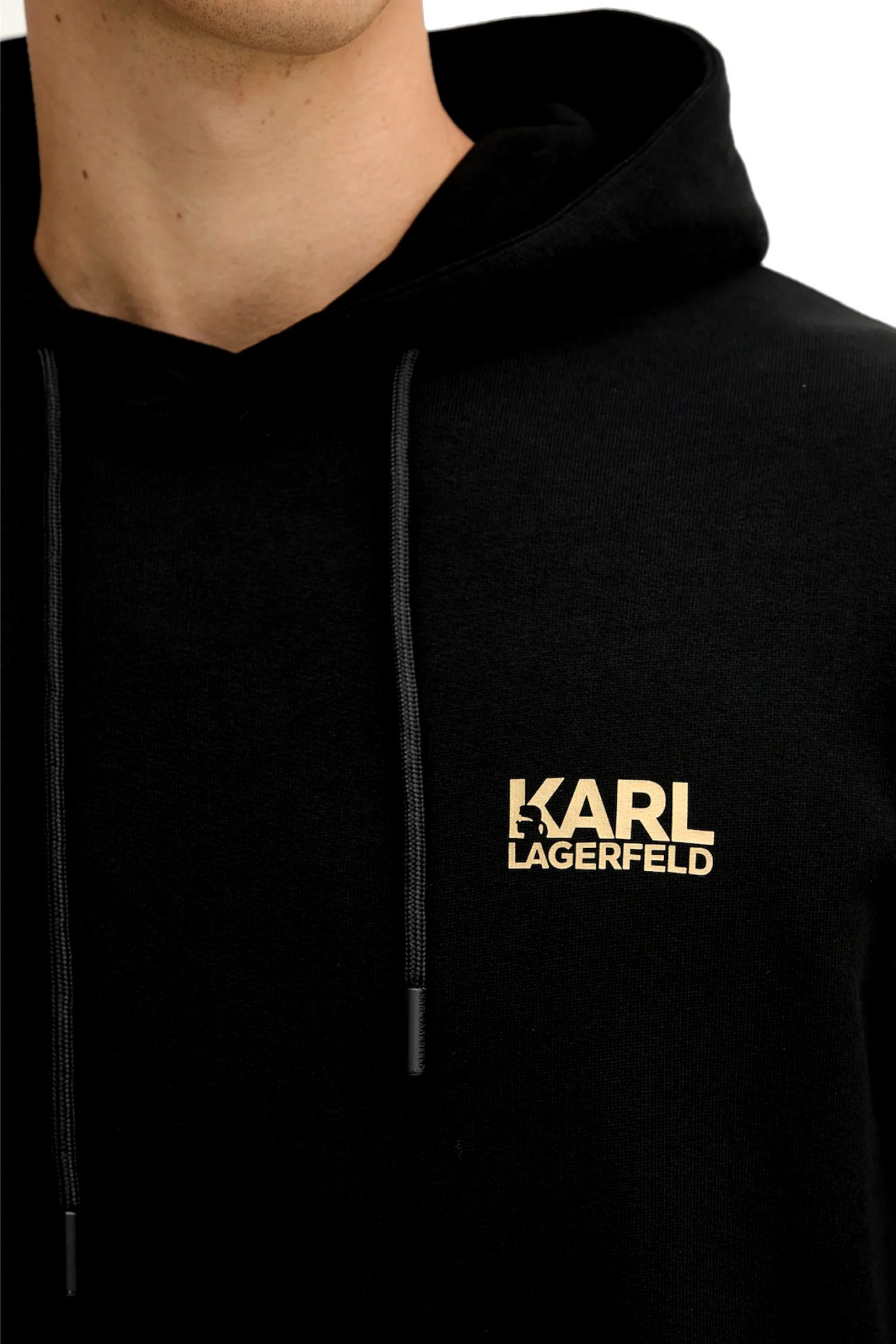 KARL LAGERFELD ΦΟΥΤΕΡ HOODIE GOLD LOGO ΜΑΥΡΟ