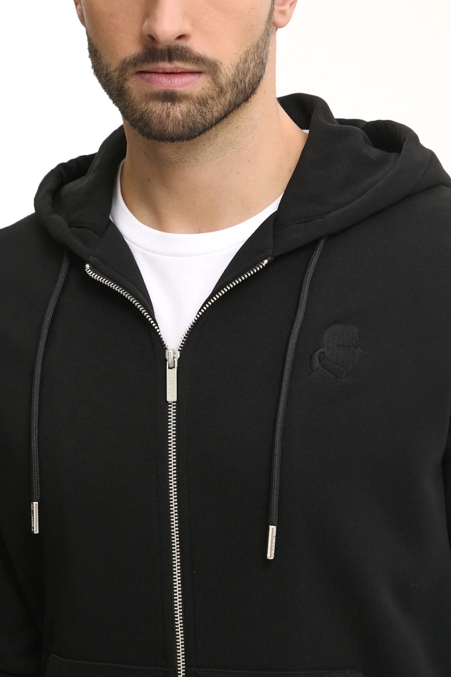 KARL LAGERFELD ΦΟΥΤΕΡ ZIPHOOD LOGO ΜΑΥΡΟ φωτογραφία