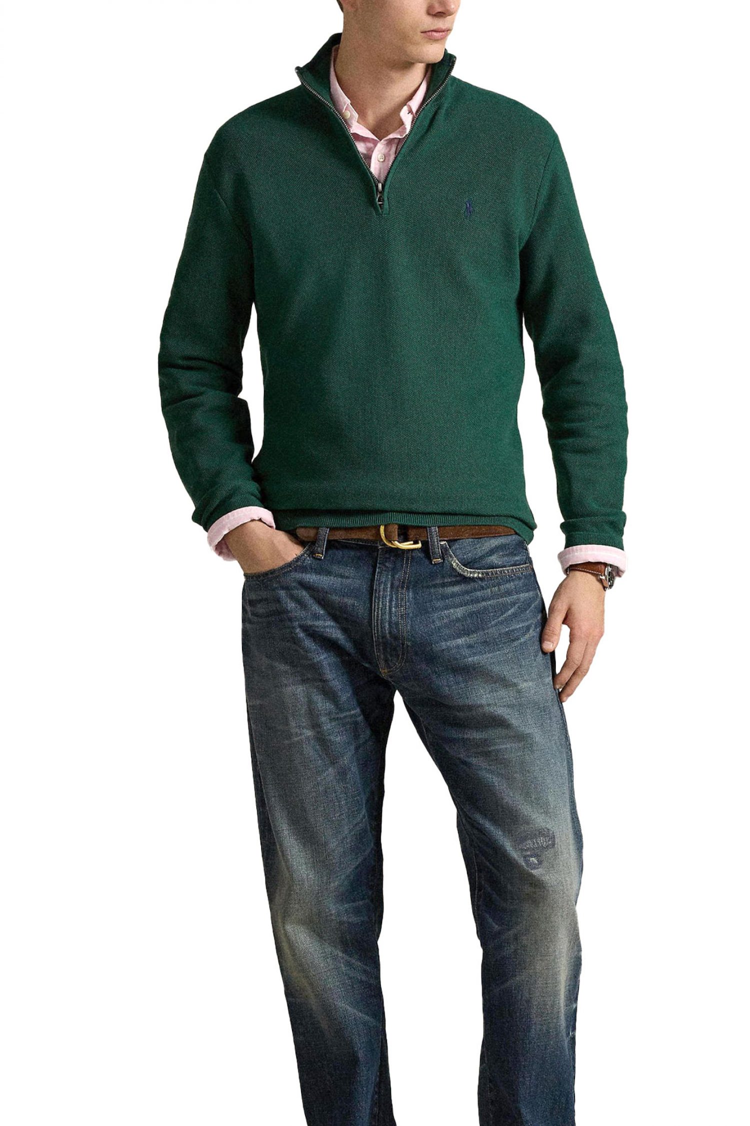 RALPH LAUREN ΠΛΕΚΤΟ HALFZIP ΠΡΑΣΙΝΟ