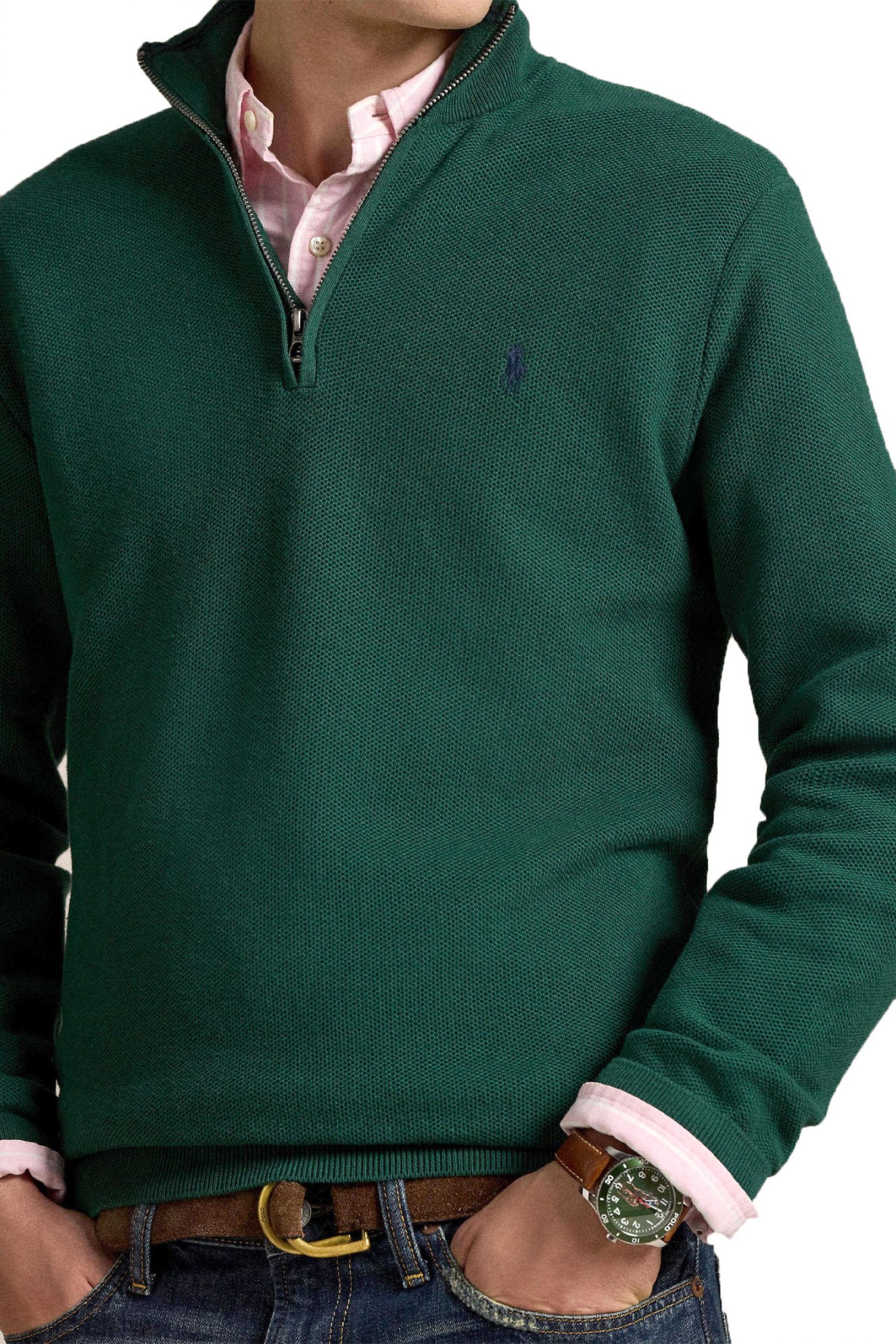 RALPH LAUREN ΠΛΕΚΤΟ HALFZIP ΠΡΑΣΙΝΟ