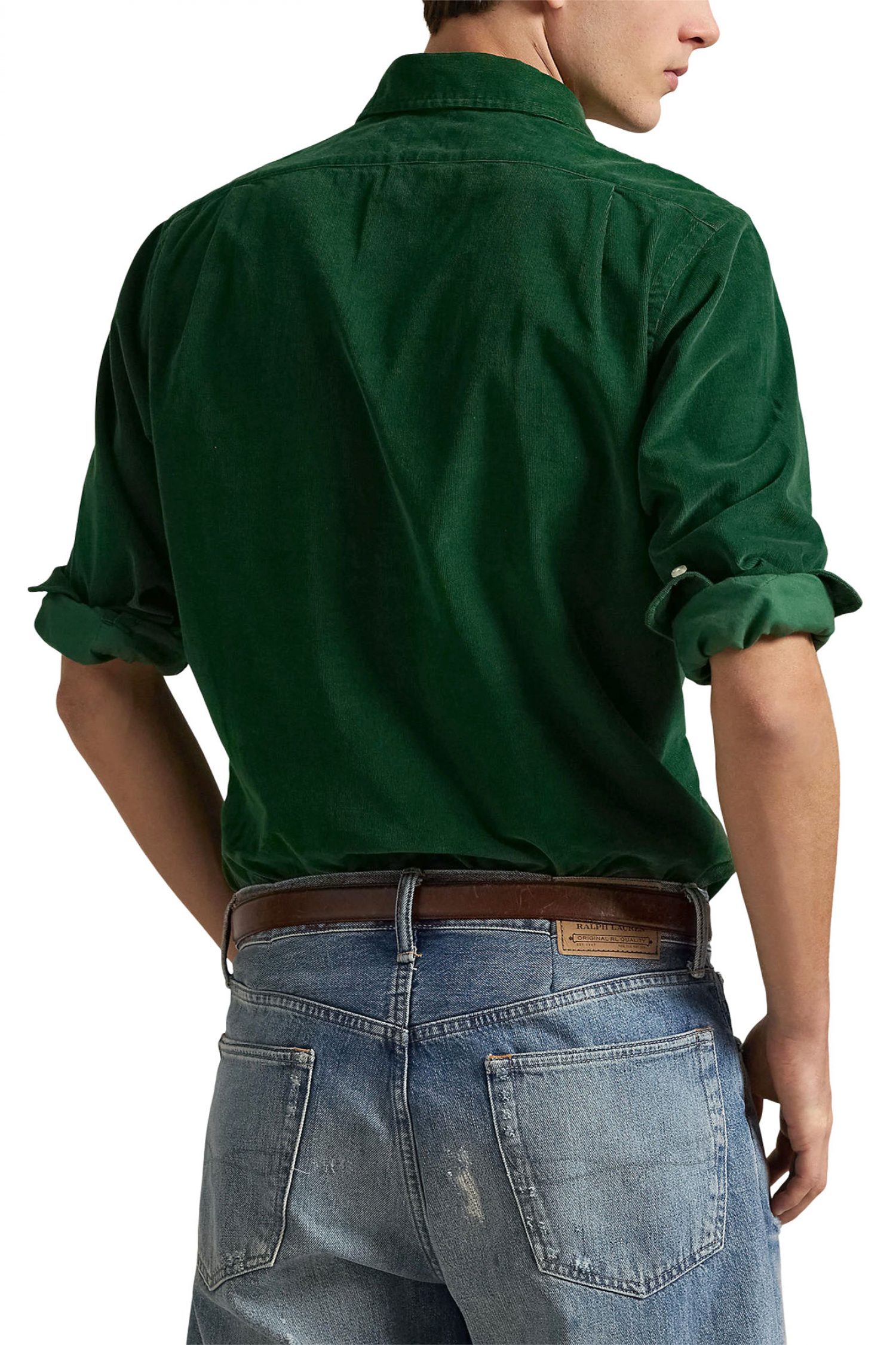 RALPH LAUREN ΠΟΥΚΑΜΙΣΟ ΚΟΤΛΕ CUSTOM FIT LOGO ΠΡΑΣΙΝΟ