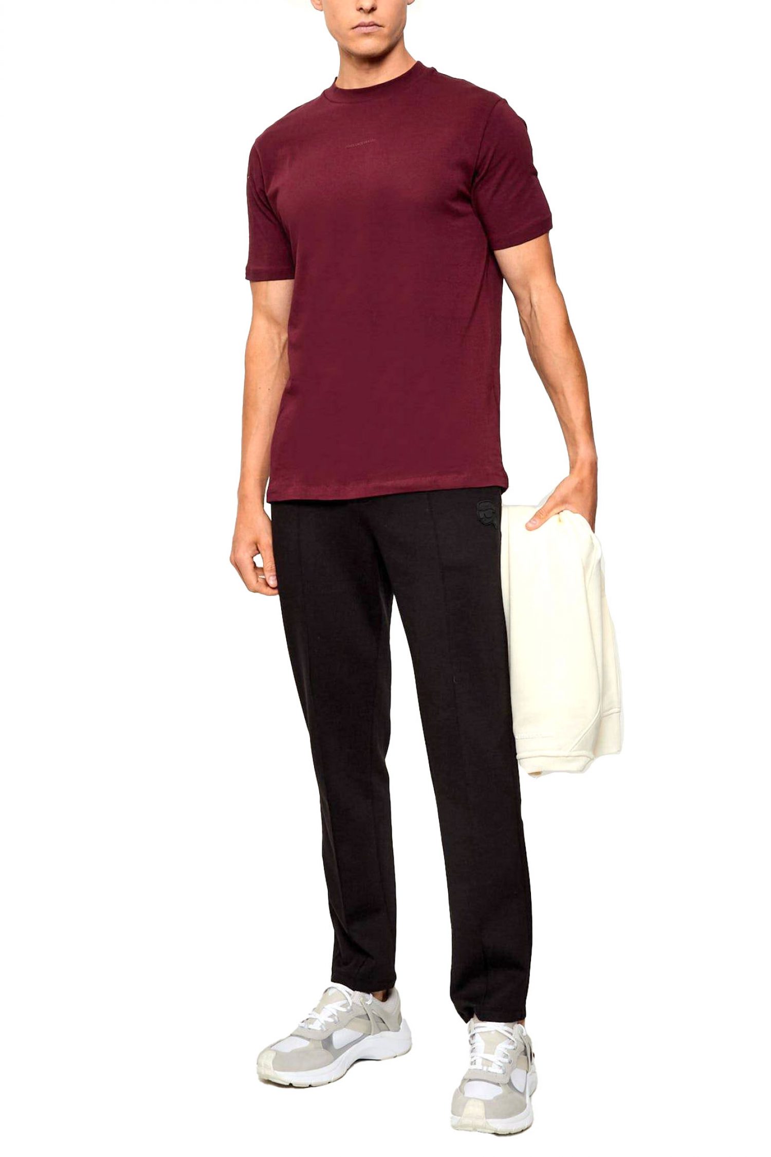 KARL LAGERFELD T-SHIRT CREW NECK LOGO ΜΠΟΡΝΤΩ