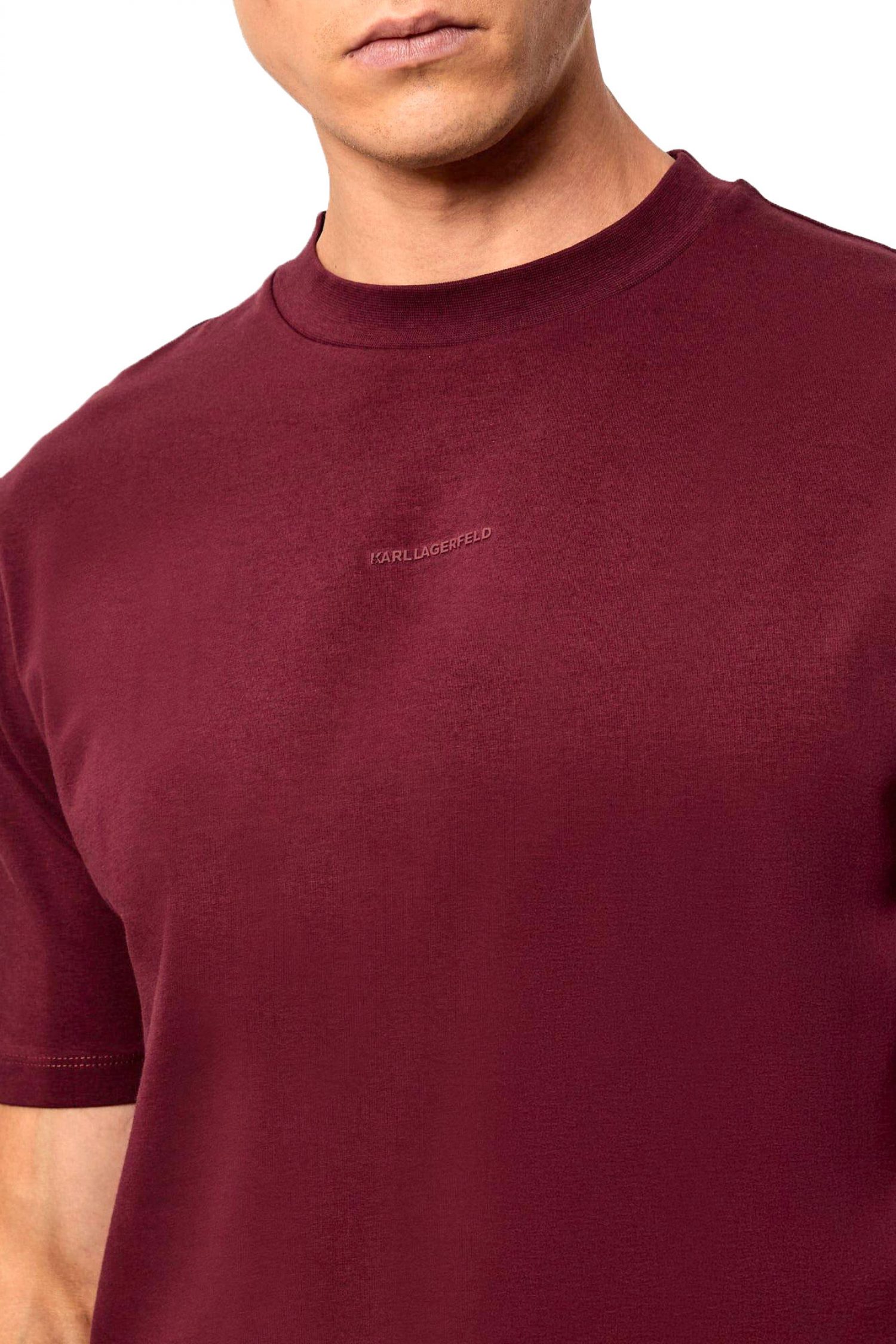 KARL LAGERFELD T-SHIRT CREW NECK LOGO ΜΠΟΡΝΤΩ