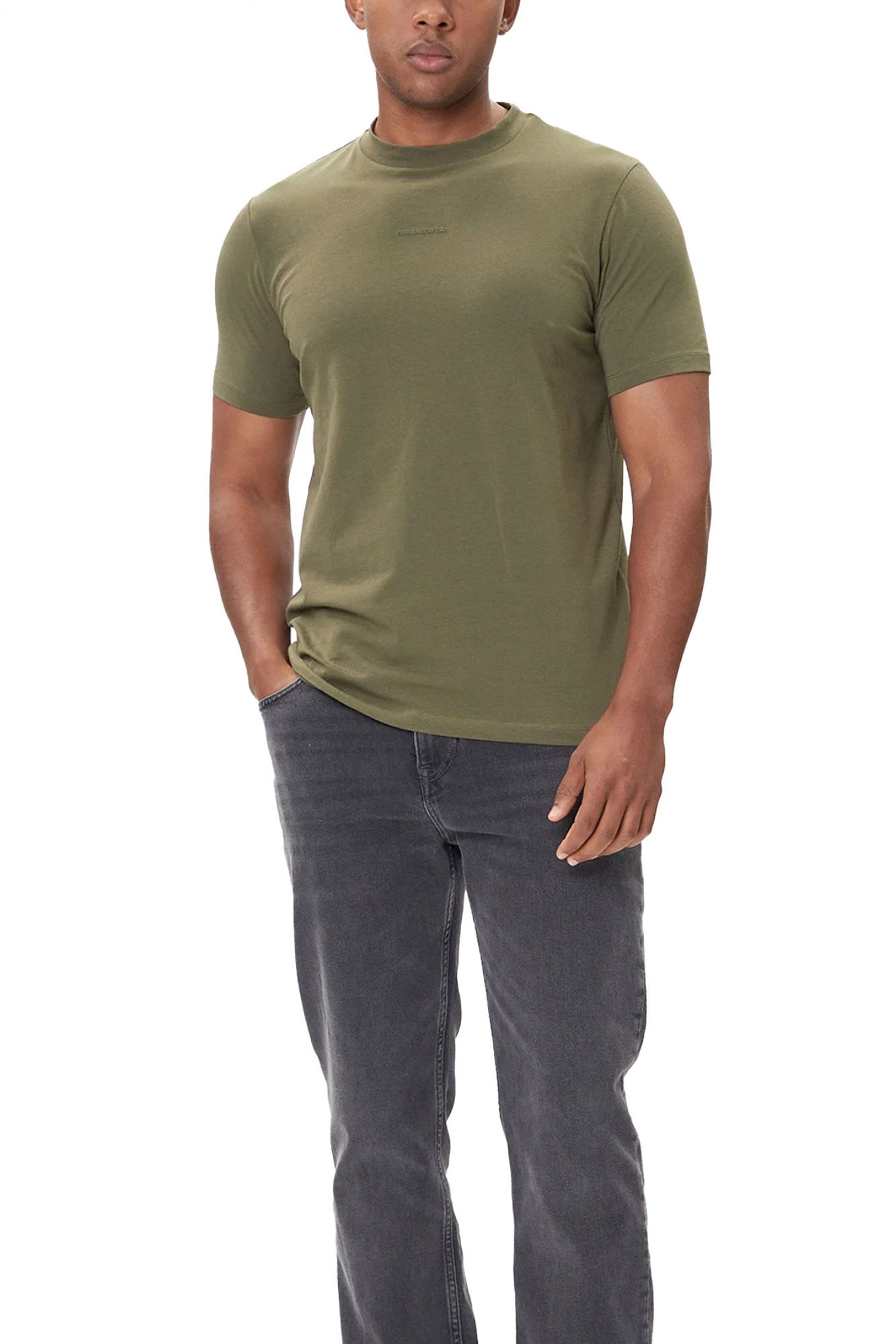 KARL LAGERFELD T-SHIRT CREW NECK LOGO ΧΑΚΙ