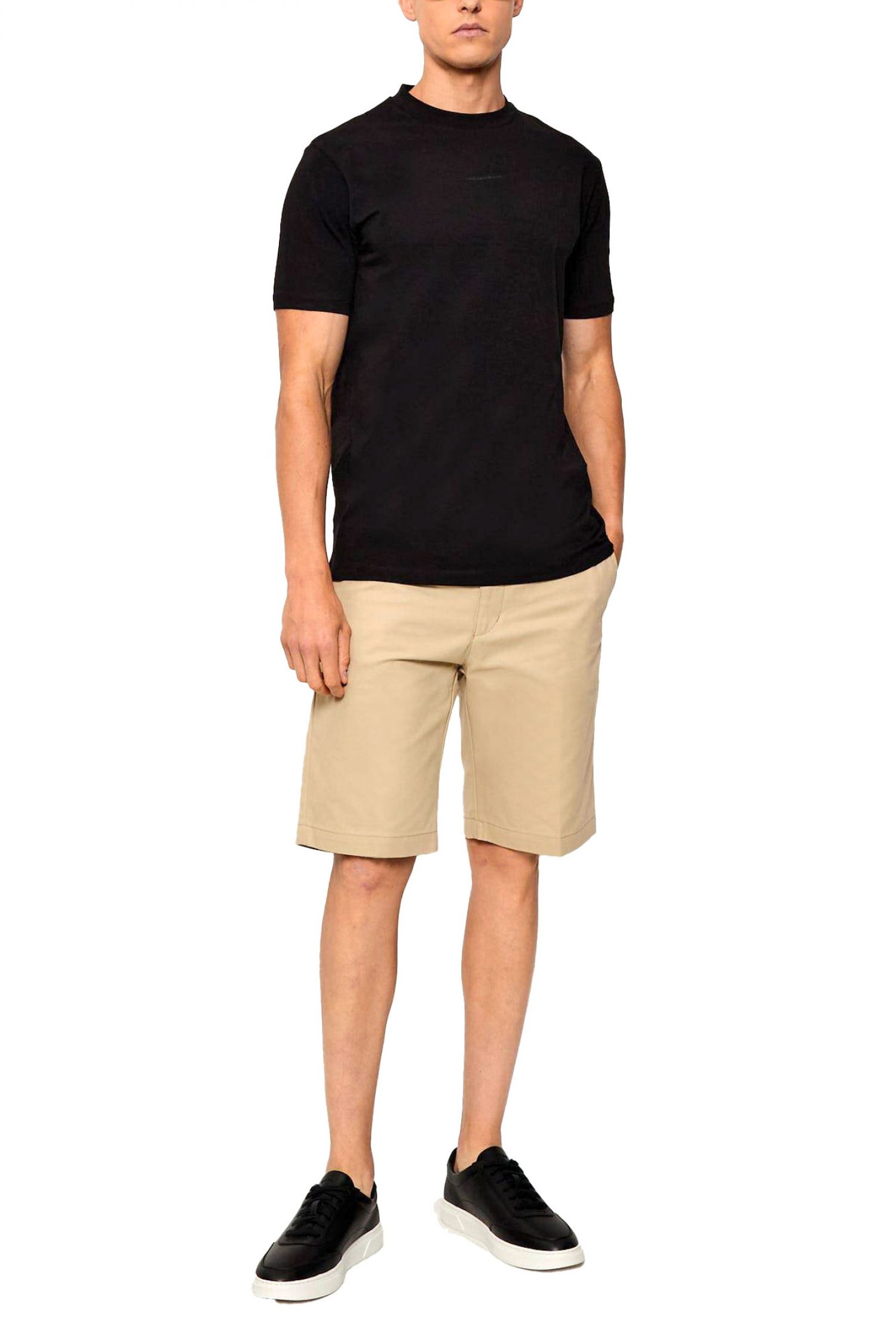 KARL LAGERFELD T-SHIRT CREW NECK SILVER LOGO ΜΑΥΡΟ