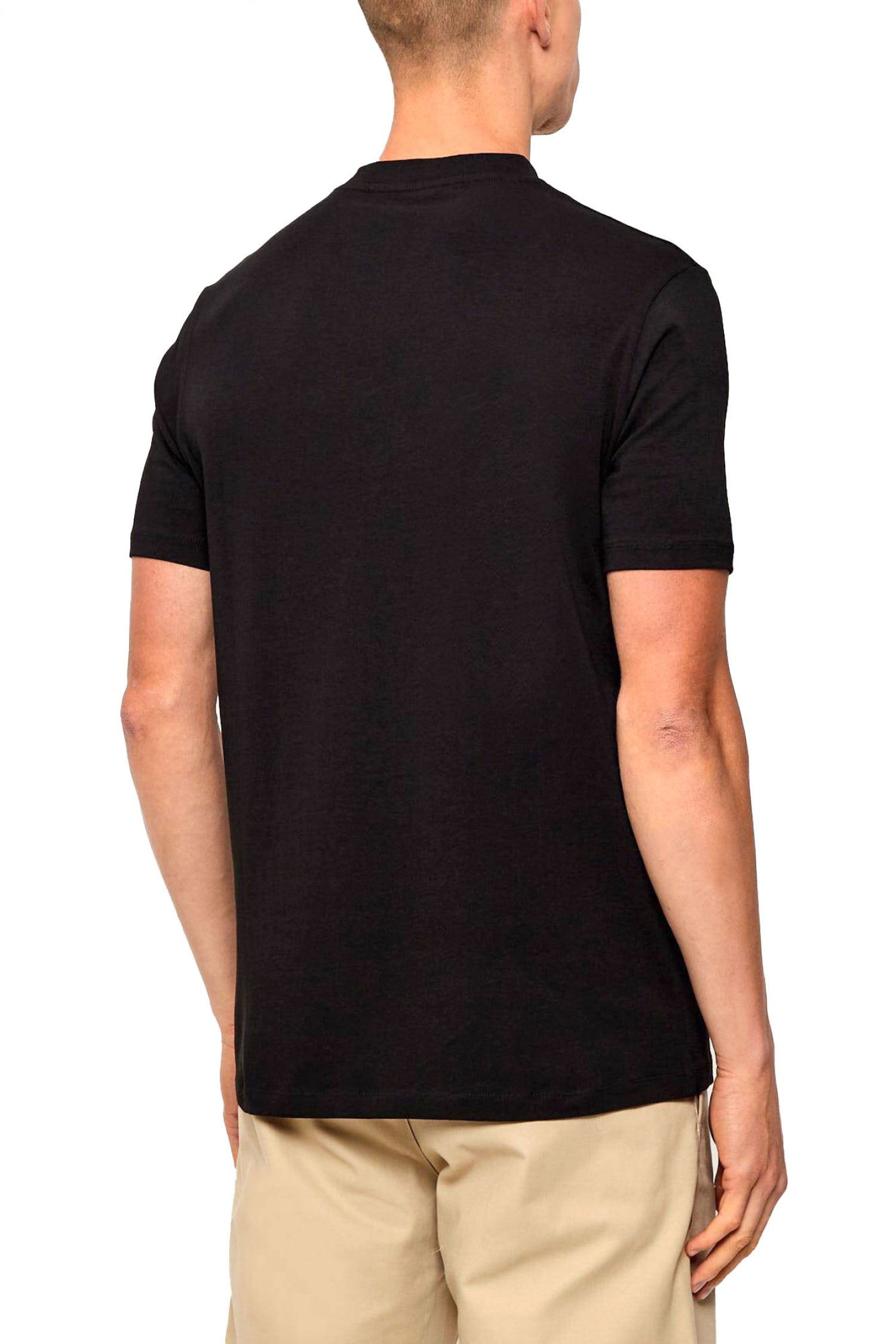 KARL LAGERFELD T-SHIRT CREW NECK SILVER LOGO ΜΑΥΡΟ