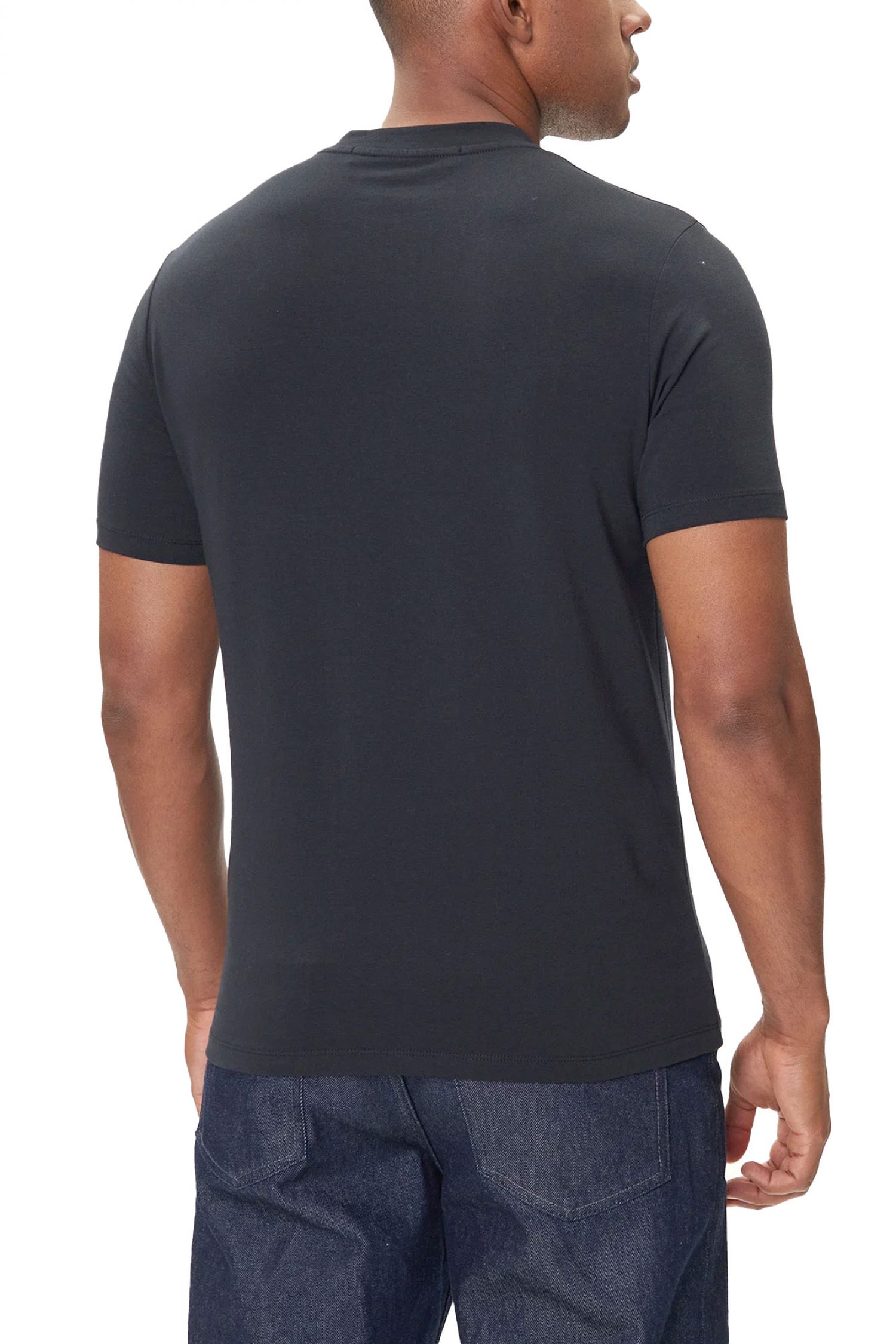 KARL LAGERFELD T-SHIRT CREW NECK SILVER LOGO ΜΠΛΕ