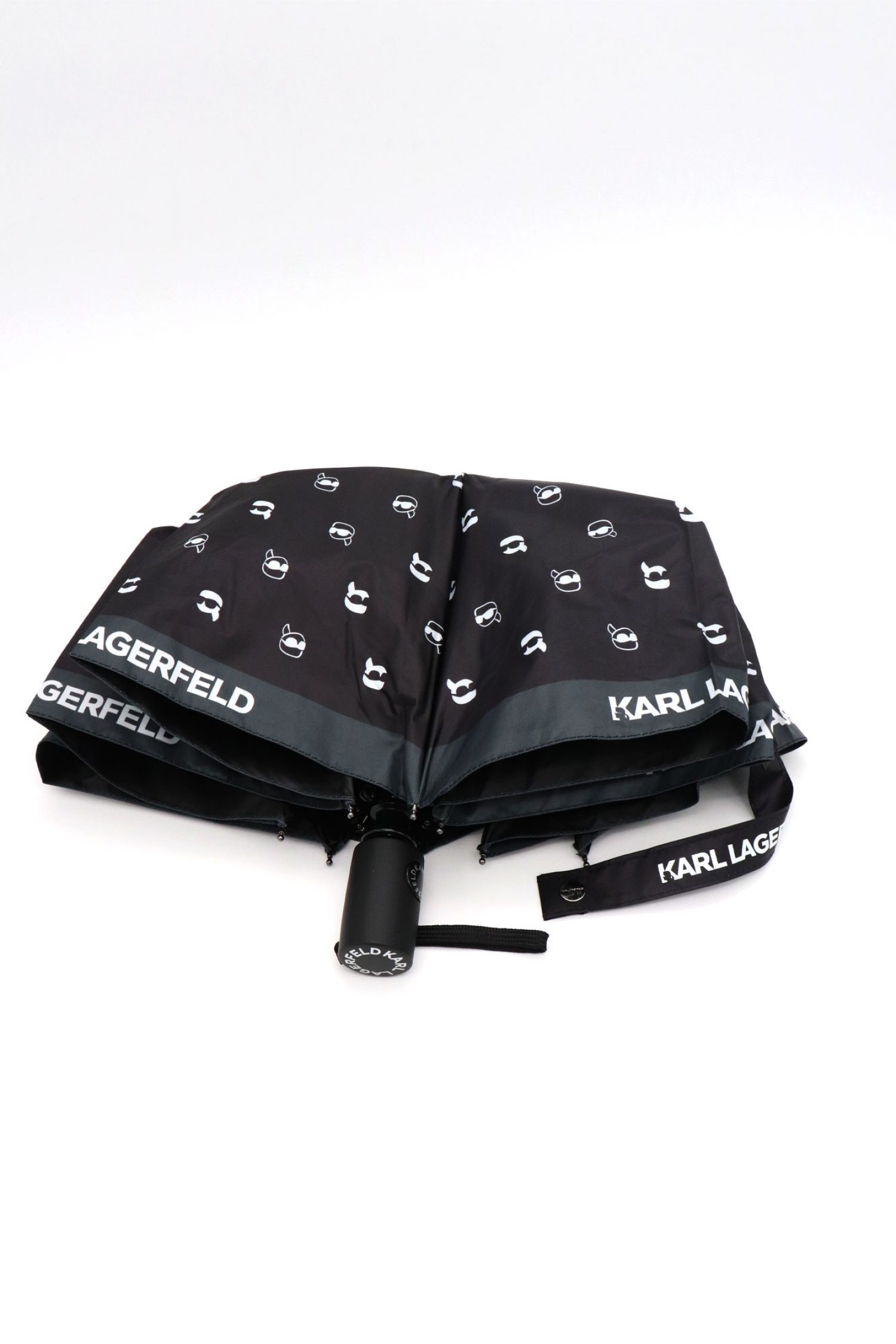 KARL LAGERFELD ΟΜΠΡΕΛΑ K/ICON AOP SMALL ΜΑΥΡΟ φωτογραφία