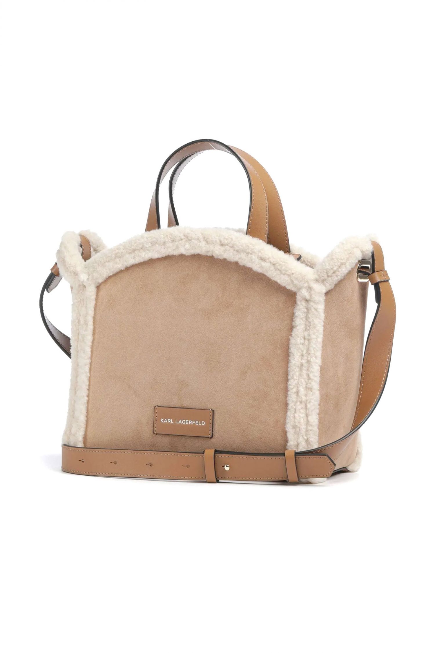 KARL LAGERFELD ΤΣΑΝΤΑ ΧΕΙΡΟΣ/CROSSBODY K/CIRCLE SM TOTE SHEARLING LOGO ΚΑΜΗΛΟ φωτογραφία