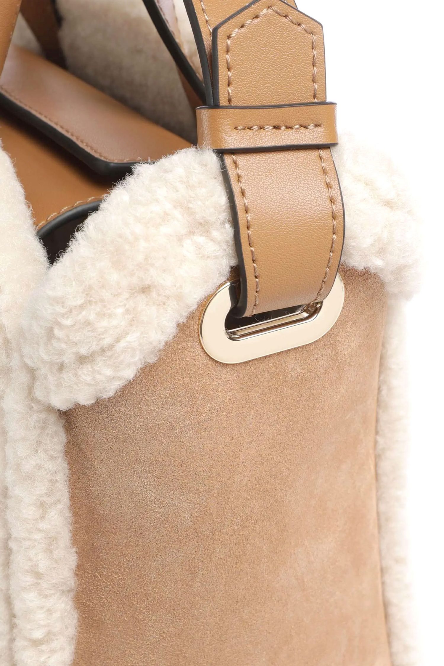 KARL LAGERFELD ΤΣΑΝΤΑ ΧΕΙΡΟΣ/CROSSBODY K/CIRCLE SM TOTE SHEARLING LOGO ΚΑΜΗΛΟ φωτογραφία