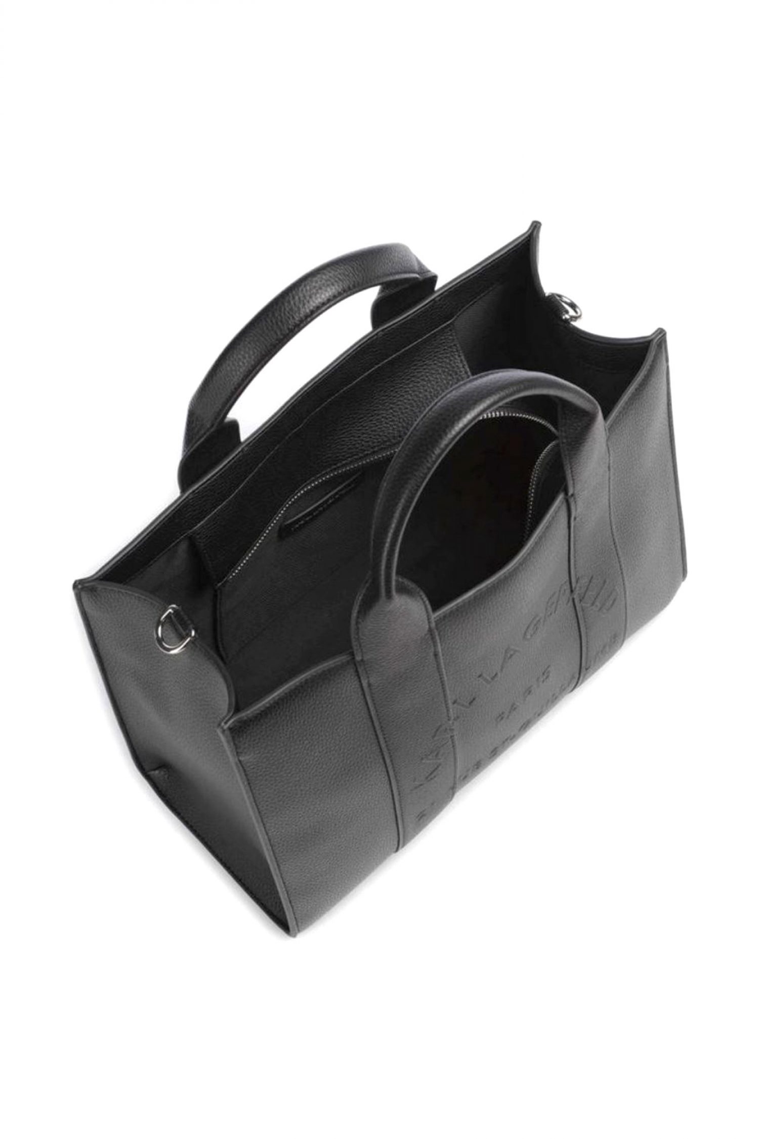 KARL LAGERFELD ΤΣΑΝΤΑ ΧΕΙΡΟΣ/CROSSBODY TOTE K/RSG PEBBLE SQUARE MED LOGO ΜΑΥΡΟ