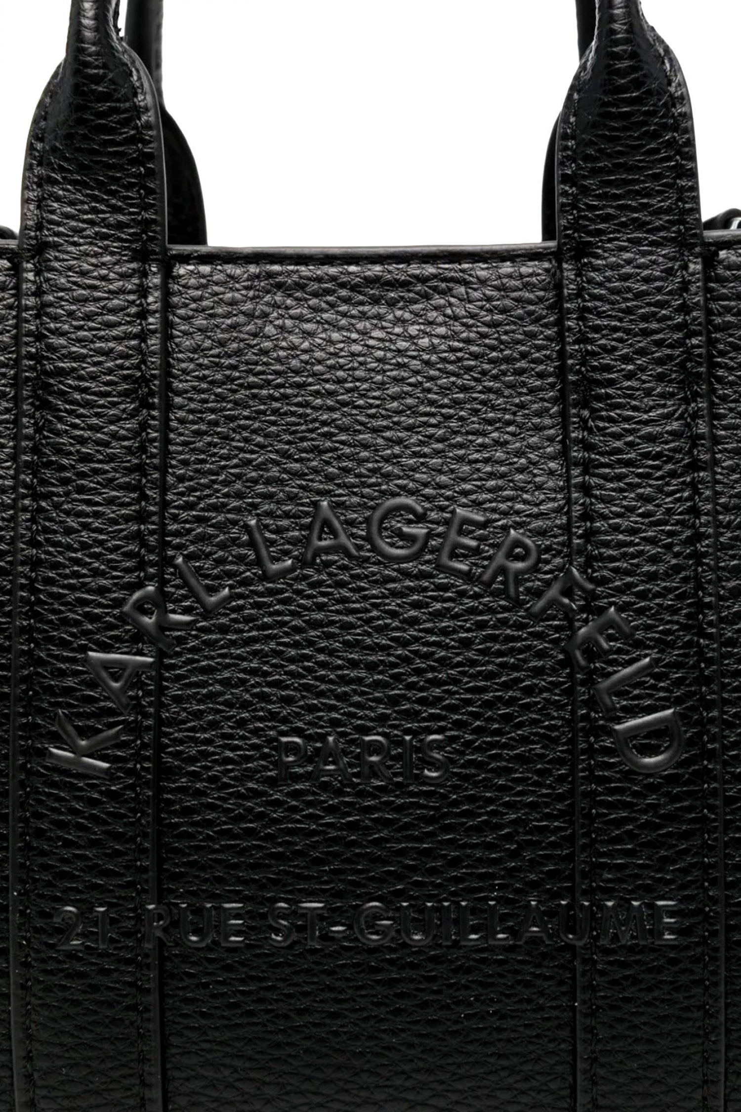 KARL LAGERFELD ΤΣΑΝΤΑ XEIΡΟΣ/CROSSBODY K/RSG PEBBLE MINI SQUARE TOTE LOGO ΜΑΥΡΟ φωτογραφία
