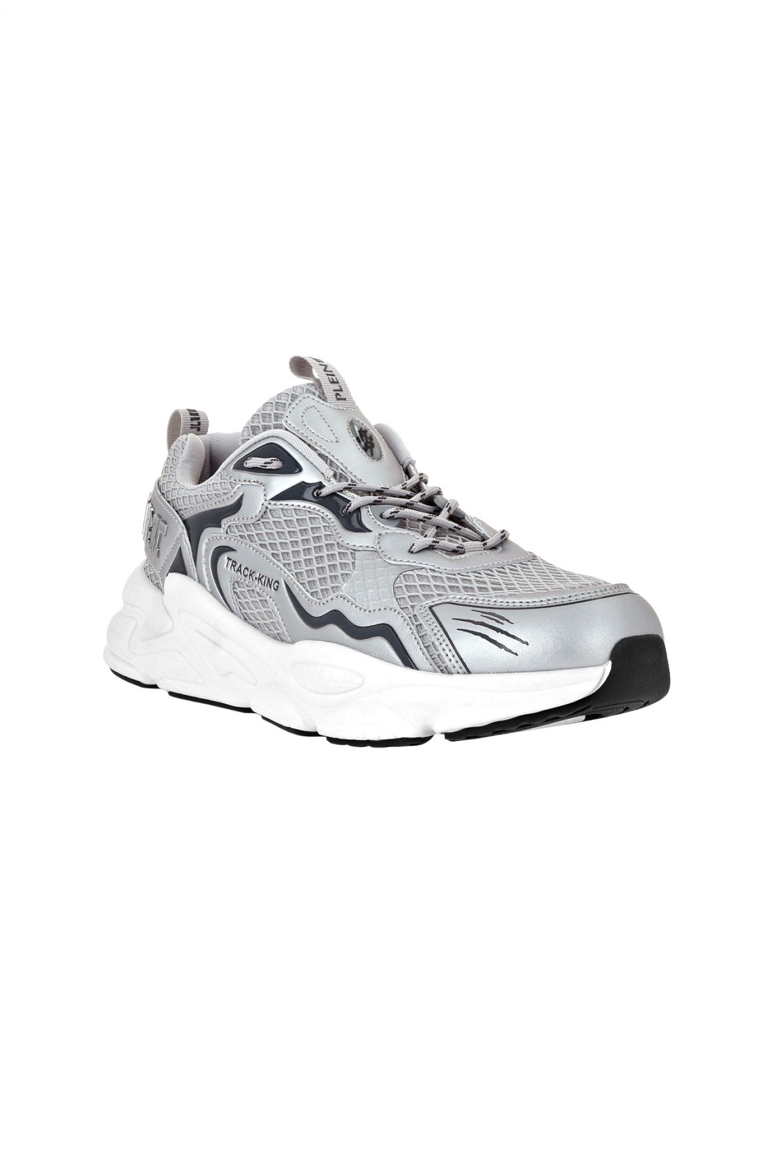 PLEIN SPORT ΠΑΠΟΥΤΣΙΑ SNEAKERS TRACK-KING ΑΣΗΜΙ-ΛΕΥΚΟ