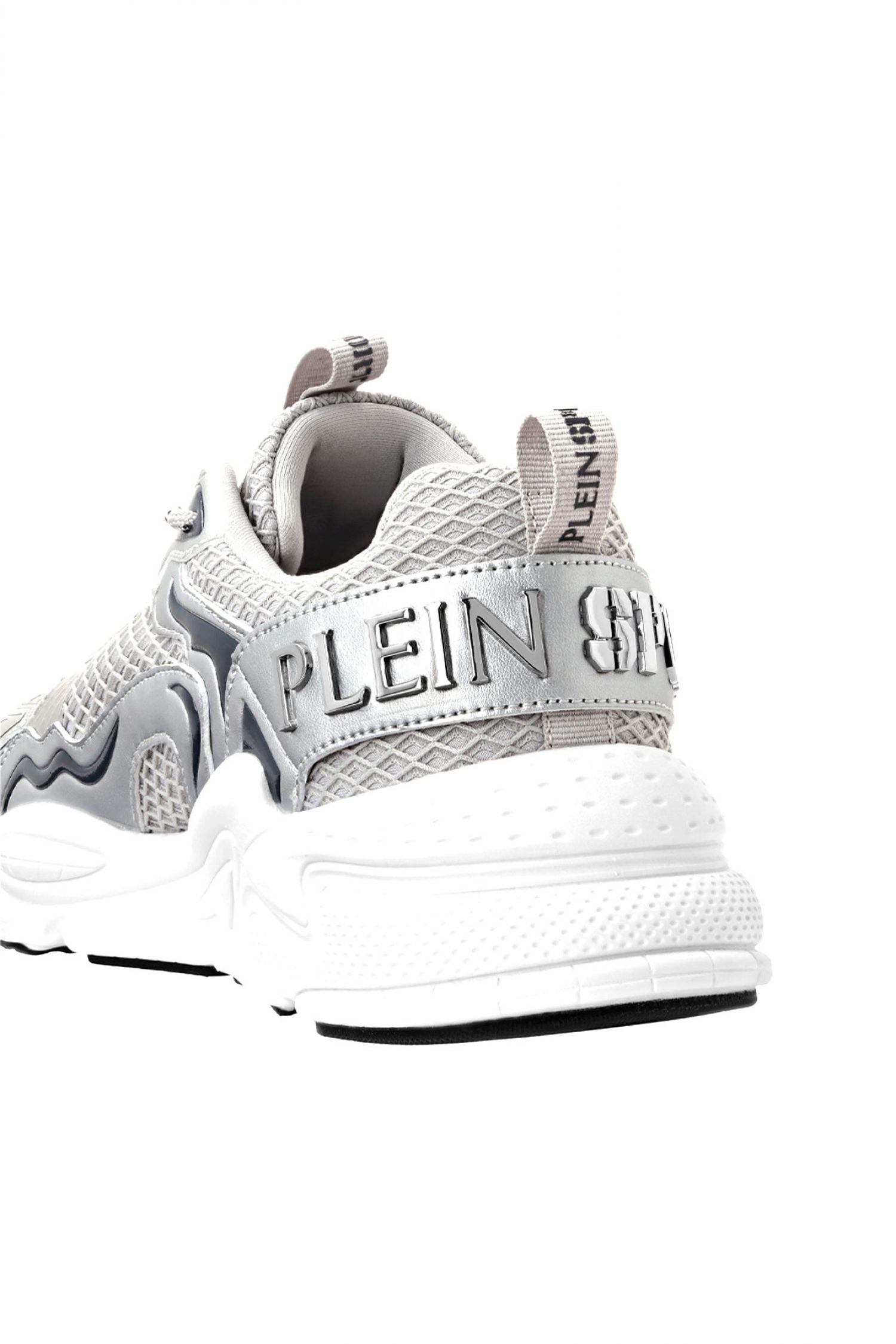 PLEIN SPORT ΠΑΠΟΥΤΣΙΑ SNEAKERS TRACK-KING ΑΣΗΜΙ-ΛΕΥΚΟ