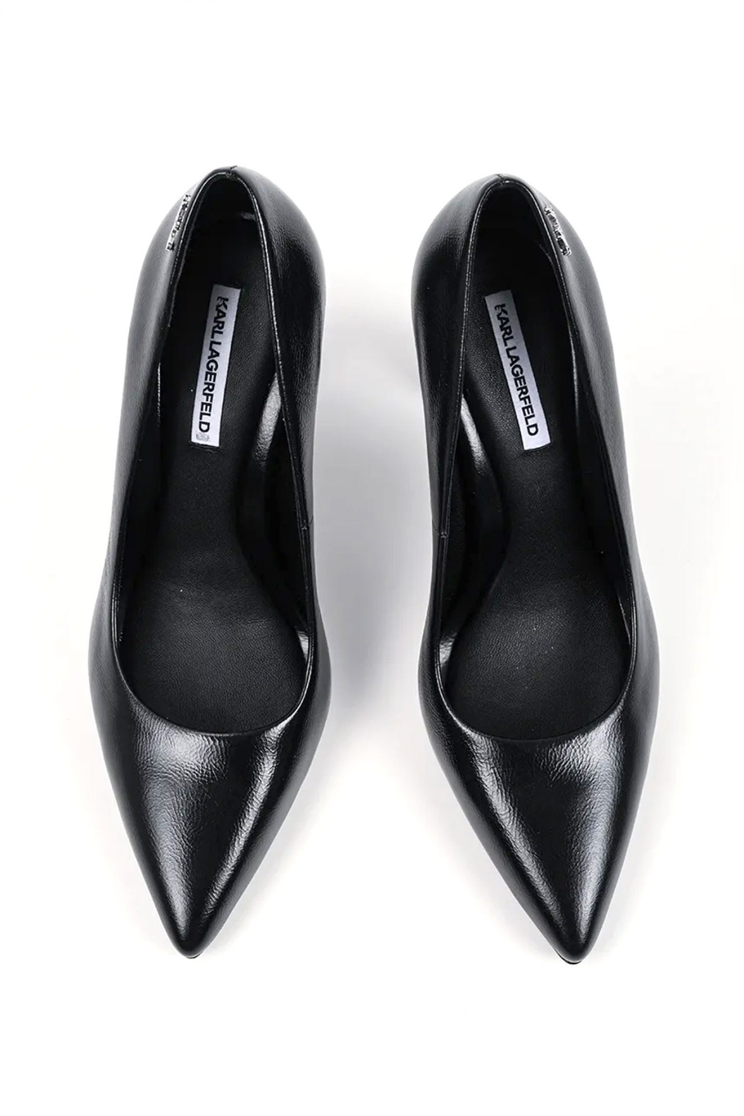 KARL LAGERFELD ΠΑΠΟΥΤΣΙΑ ΓΟΒΕΣ DEBUTANTE PUMP METAΛΛΙΚΟ LOGO ΜΑΥΡΟ φωτογραφία