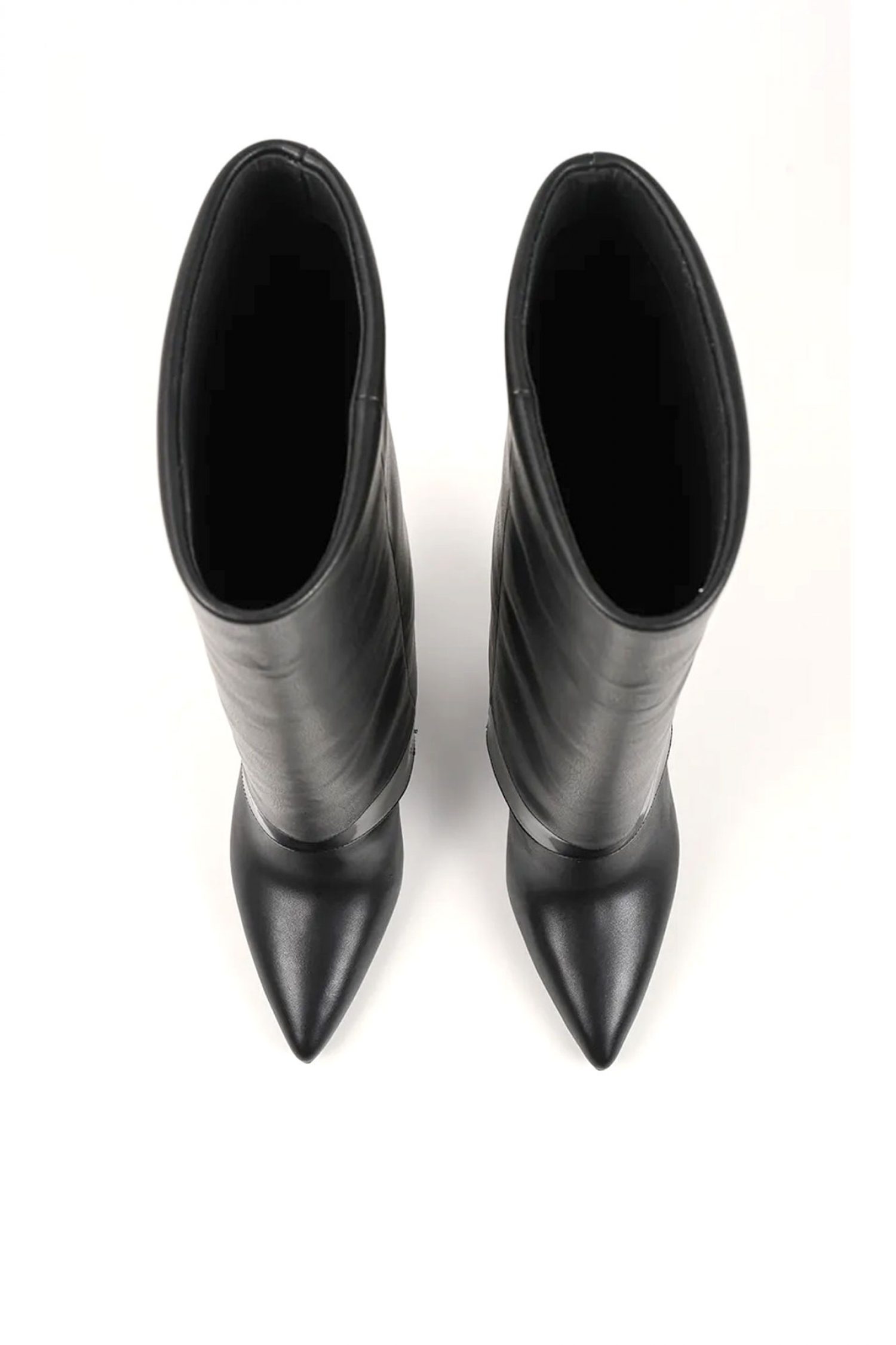 KARL LAGERFELD ΠΑΠΟΥΤΣΙΑ MΠΟΤΕΣ DEBUTANTE FOLD DOWN HI LEG BOOT METAΛΛΙΚΟ LOGO ΜΑΥΡΟ