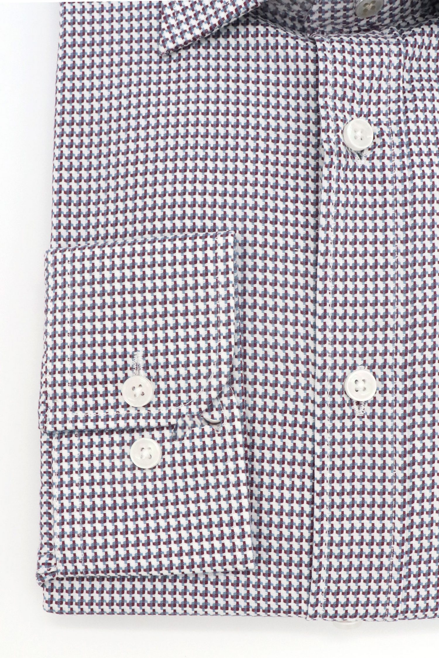 MICHAEL KORS ΠΟΥΚΑΜΙΣΟ ΜΙΚΡΟΣΧΕΔΙΟ MODERN FIT EASY CARE STRETCH ΜΠΟΡΝΤΩ-ΛΕΥΚΟ