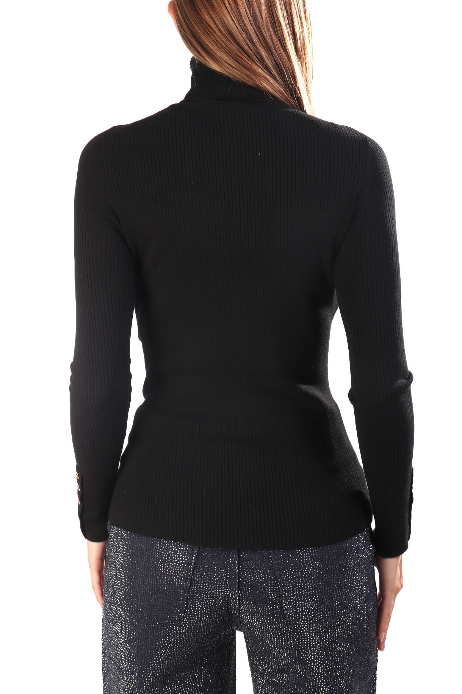 ELISABETTA FRANCHI ΠΛΕΚΤΟ ΖΙΒΑΓΚΟ RIBBED ΧΡΥΣΕΣ ΛΕΠΤΟΜΕΡΕΙΕΣ