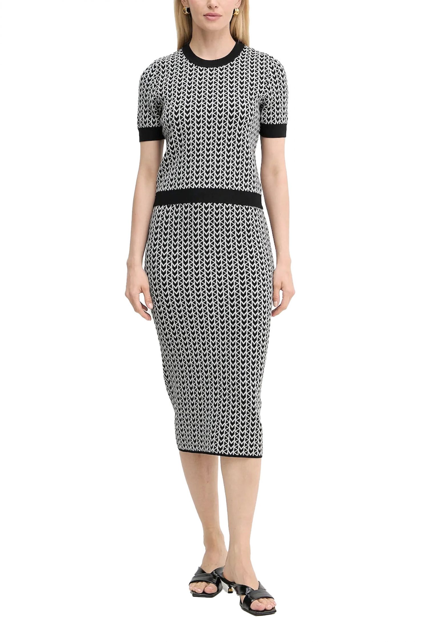 MICHAEL KORS ΦΟΥΣΤΑ MIDI ΠΛΕΚΤΟ ALL OVER PRINT ΦΕΡΜΟΥΑΡ ΠΙΣΩ ΜΑΥΡΟ-ΛΕΥΚΟ φωτογραφία