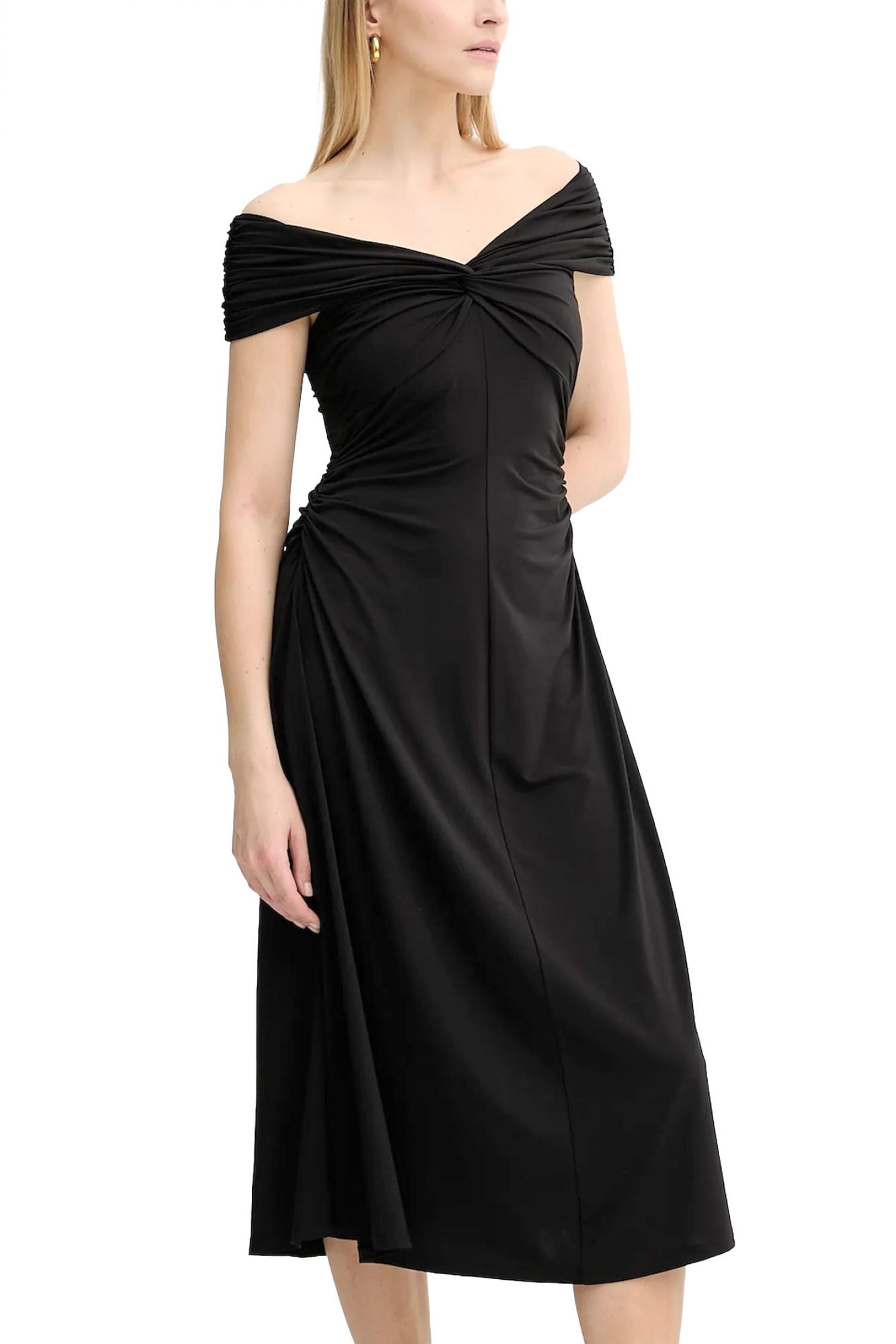 MICHAEL KORS ΦΟΡΕΜΑ MIDI ΝΤΡΑΠΕ ΣΟΥΡΑ ΜΕΣΗ ΜΑΥΡΟ