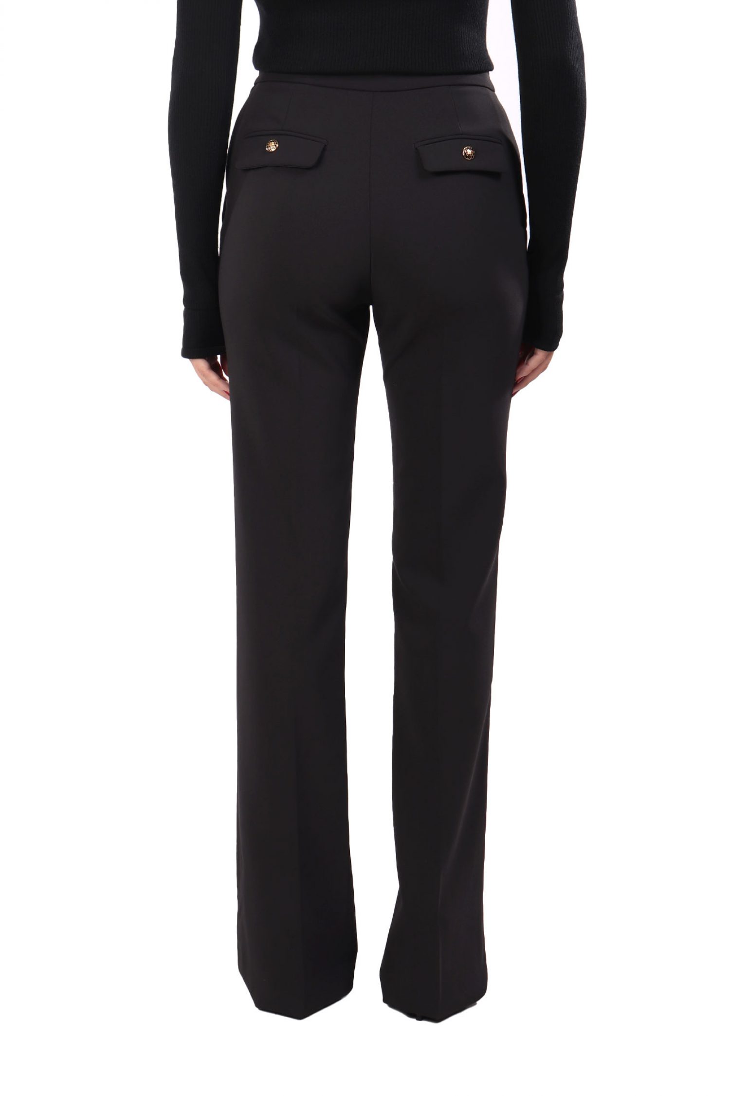 ELISABETTA FRANCHI ΠΑΝΤΕΛΟΝΙ FLAIRED ΤΣΕΠΕΣ ΑΠΟΣΠΩΜΕΝΗ ΑΛΥΣΙΔΑ ΜΑΥΡΟ