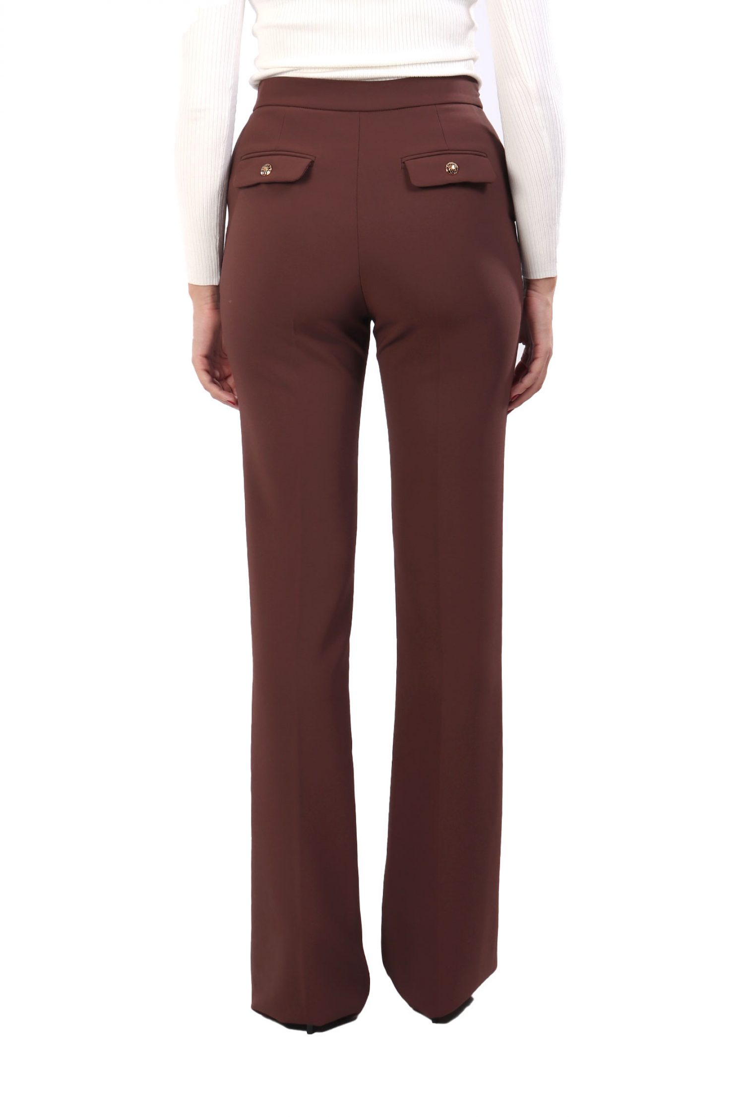 ELISABETTA FRANCHI ΠΑΝΤΕΛΟΝΙ FLAIRED ΤΣΕΠΕΣ ΑΠΟΣΠΩΜΕΝΗ ΑΛΥΣΙΔΑ ΚΑΦΕ