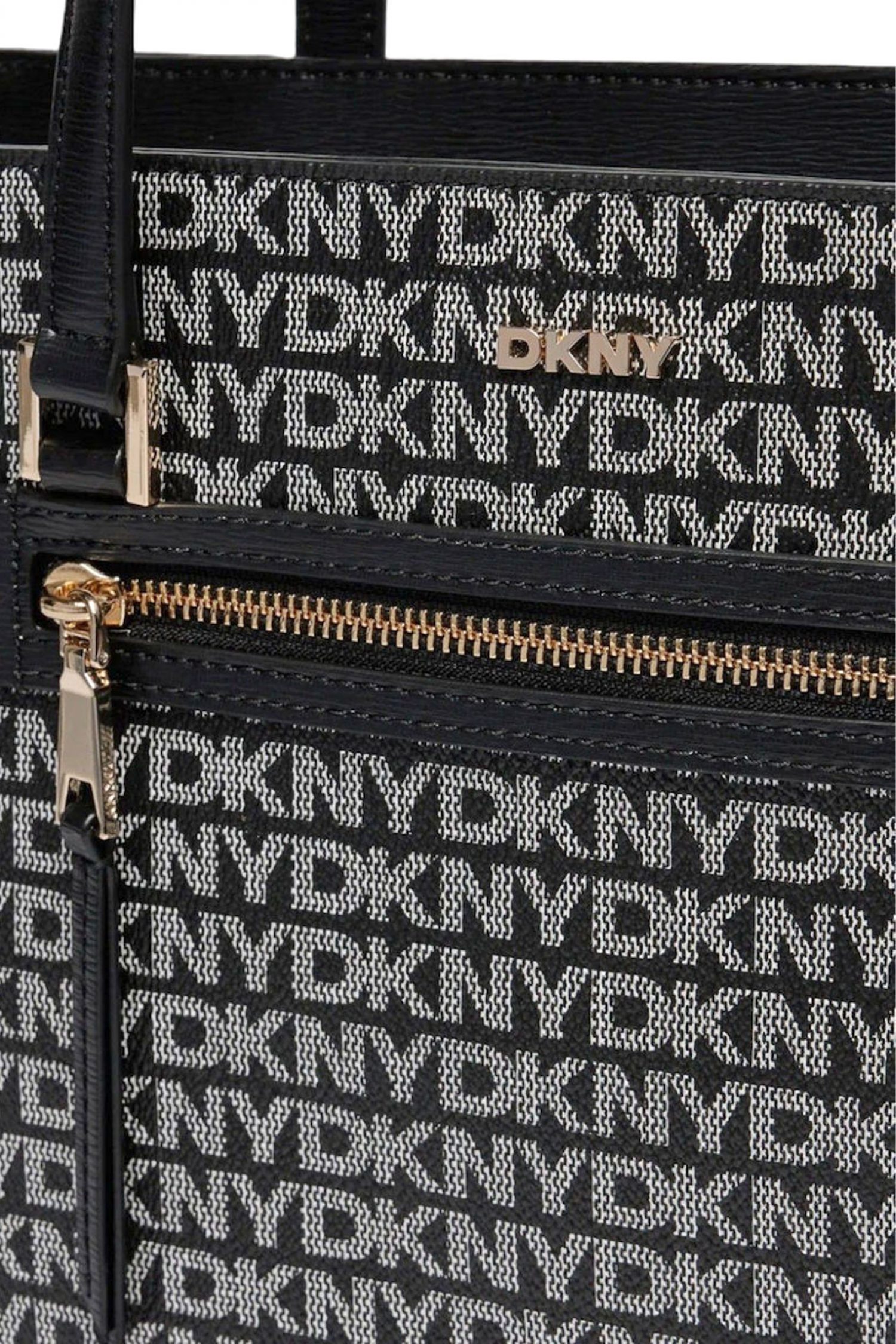 DKNY ΤΣΑΝΤΑ ΩΜΟΥ BRYANT AVE TOTE ALL OVER LOGO ΜΑΥΡΟ