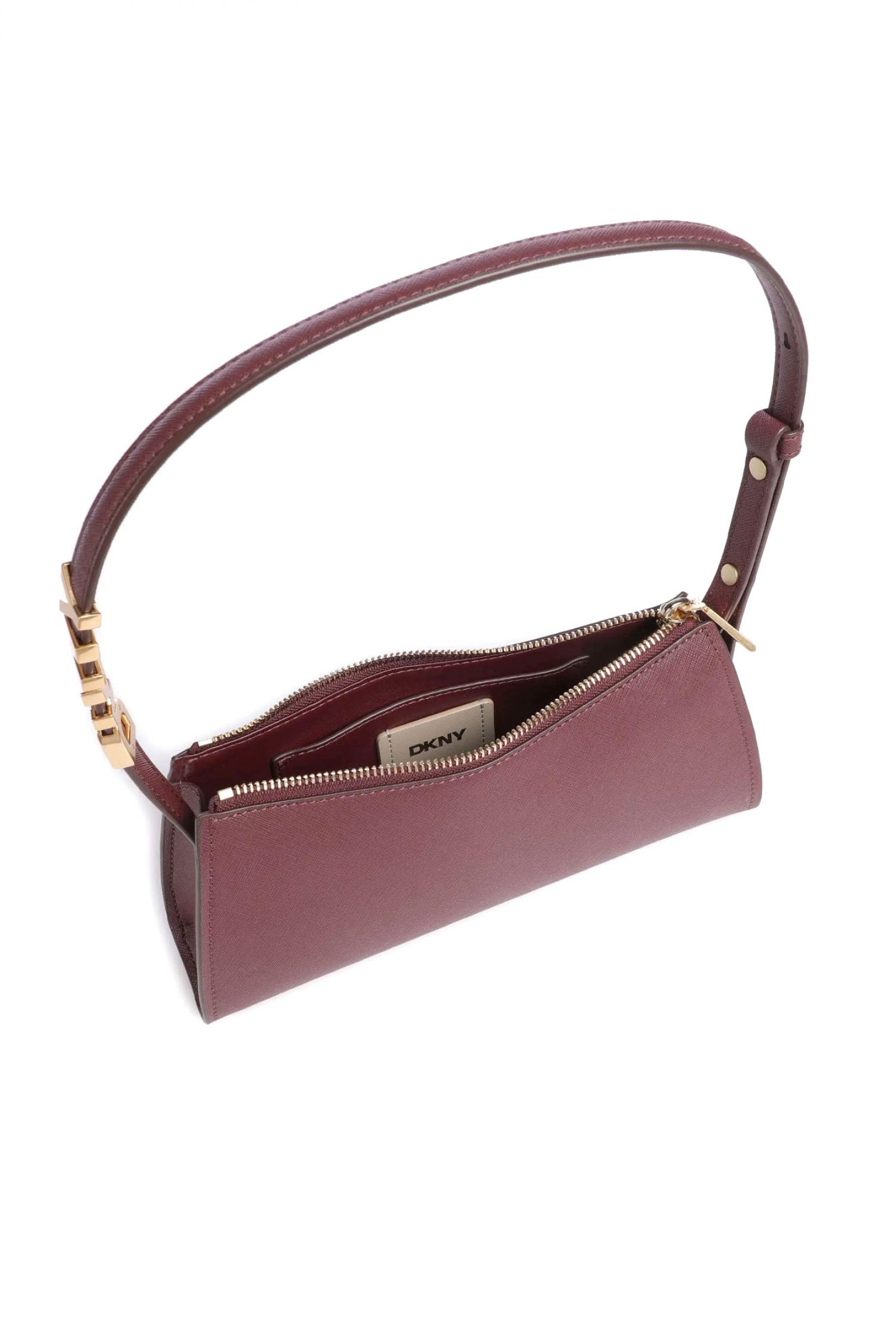 DKNY ΤΣΑΝΤΑ ΩΜΟΥ AVRIL ΔΕΡΜΑ LOGO ΜΠΟΡΝΤΟ