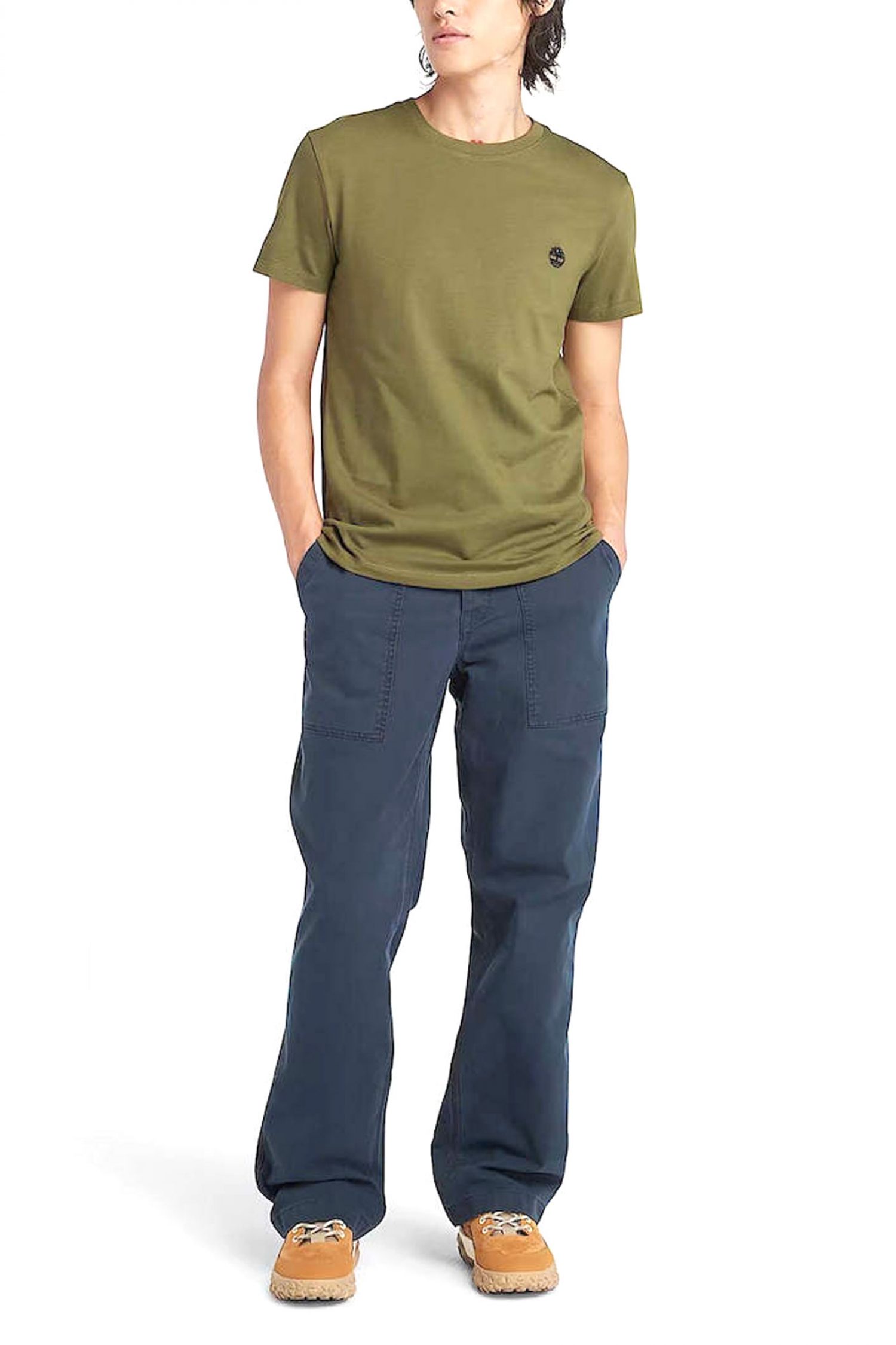 TIMBERLAND T-SHIRT SLIM FIT LOGO ΧΑΚΙ