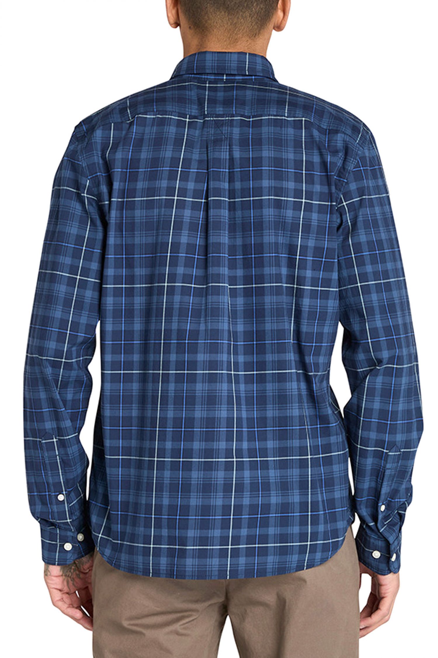 TIMBERLAND ΠΟΥΚΑΜΙΣΟ BUTTON DOWN ΚΑΡΩ SLIM FIT COMFORT STRETCH ΜΠΛΕ-ΣΙΕΛ