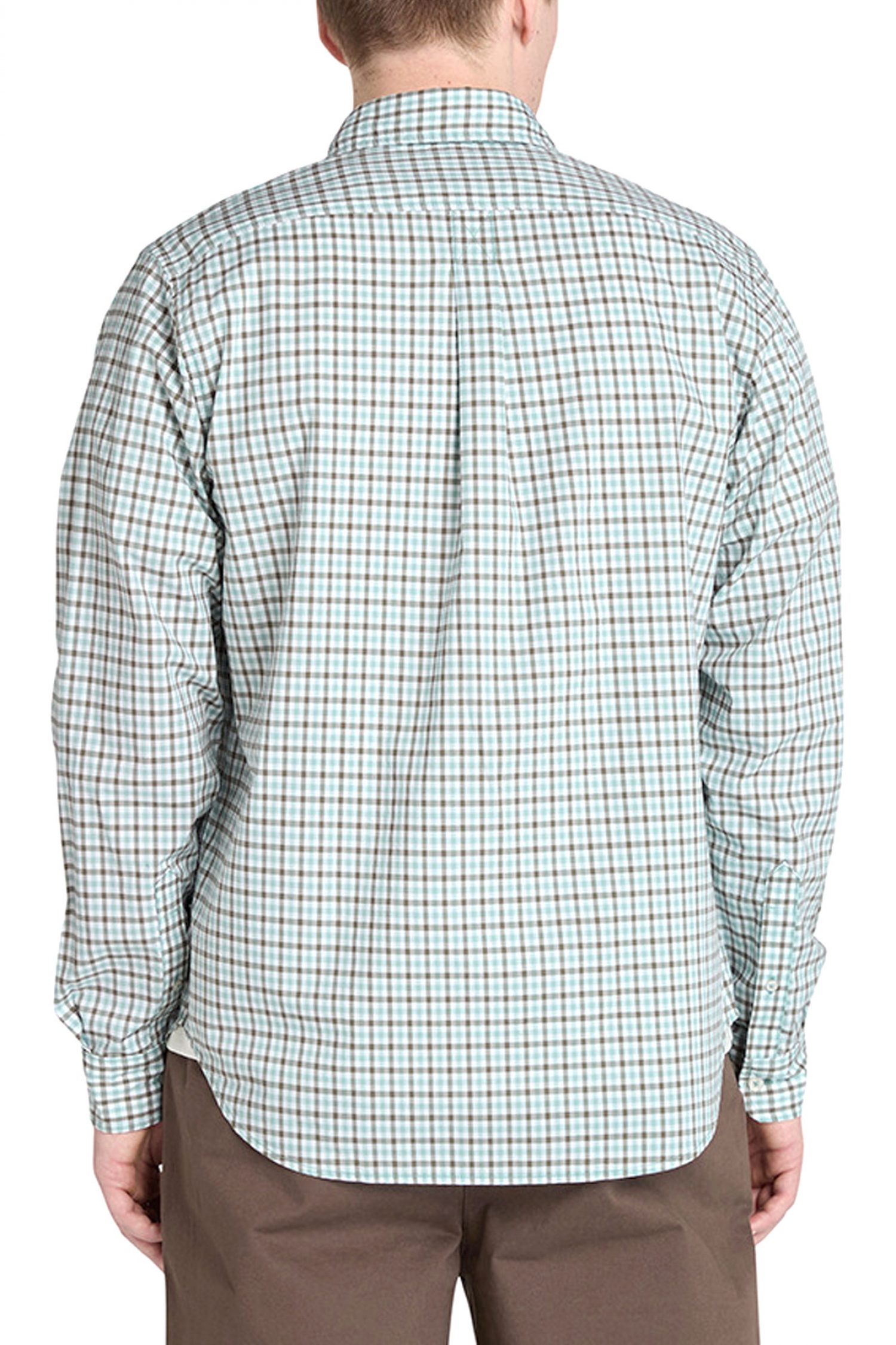 TIMBERLAND ΠΟΥΚΑΜΙΣΟ BUTTON BOWN ΚΑΡΩ CΟMFORT STRETCH REGULAR FIT ΜΠΛΕ-ΛΕΥΚΟ-ΚΑΦΕ